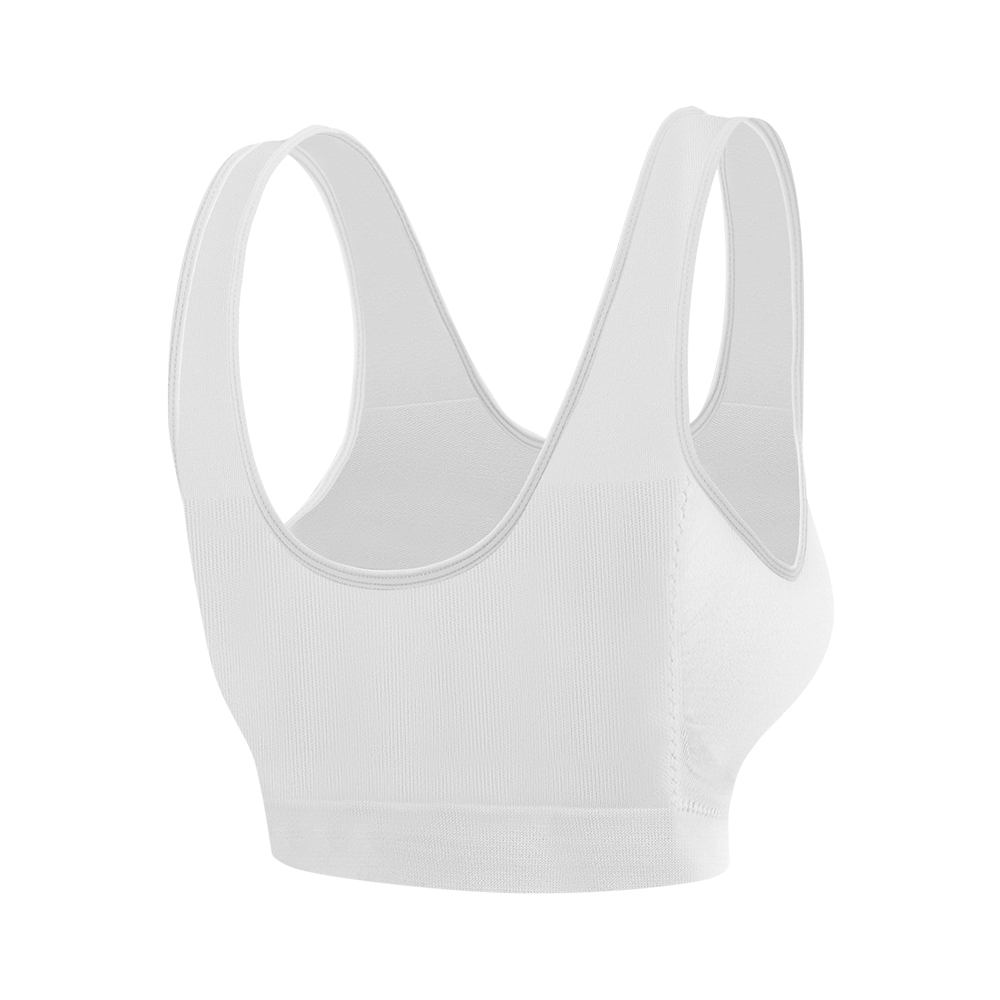 Valcatch 3 Pack Sports Bras for Women Seamless Wirefree Comfort Back  Smoothing Underwear with Pads Push up Bra Plus Size(White,M)