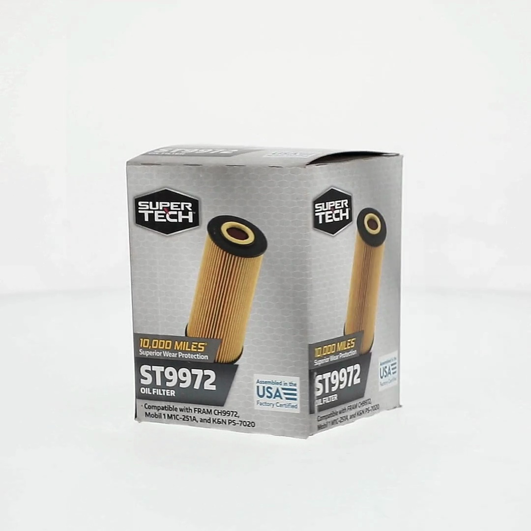 6 pack) SuperTech Oil Filter, ST9972, 10K mile Cartridge Filter