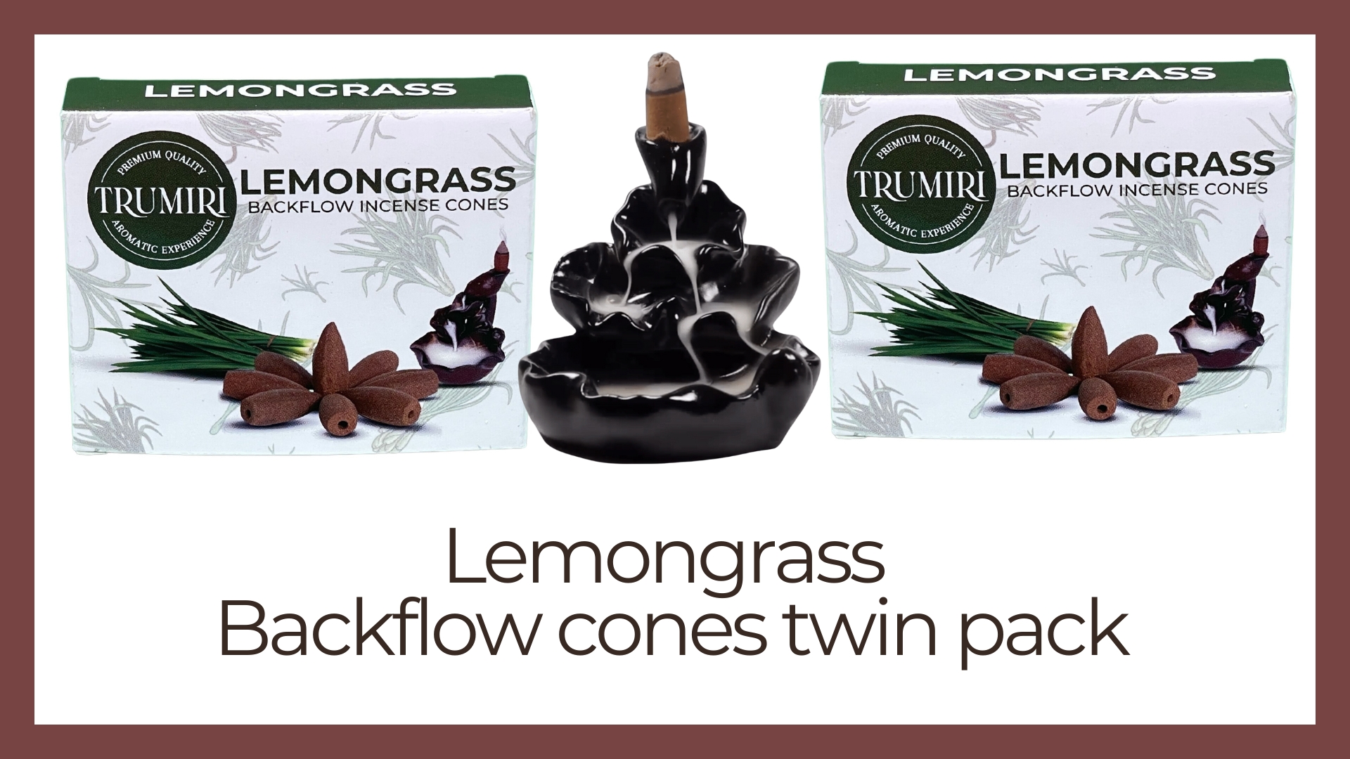 thumbnail video image 2 of Lemongrass Backflow Incense Cones - Total 20 Incense Cones Waterfall - Dual Pack of 10 Incense Backflow Cones - Waterfall Incense Cones - Incense Waterfall Cones, 2 of 10