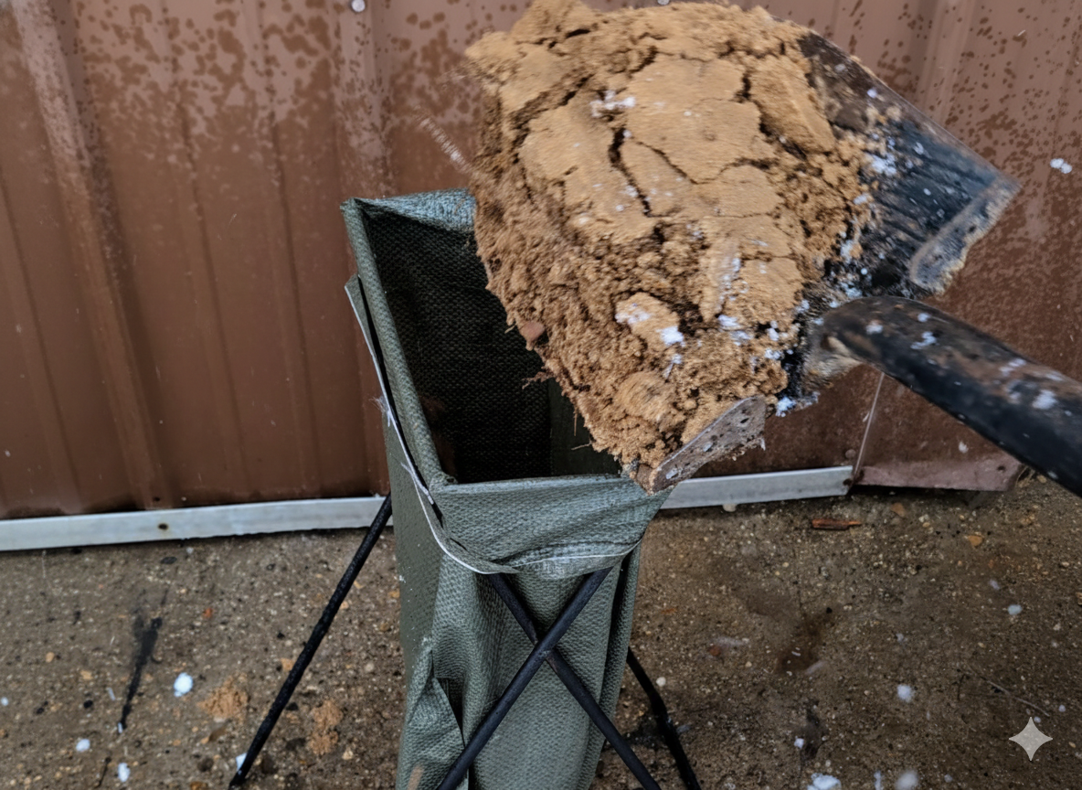 thumbnail video image 2 of Sandbag Filling Stand for 14 x 26 Bags | One-Person Collapsible Steel Frame | Bag Not Included | Made in USA, 2 of 10
