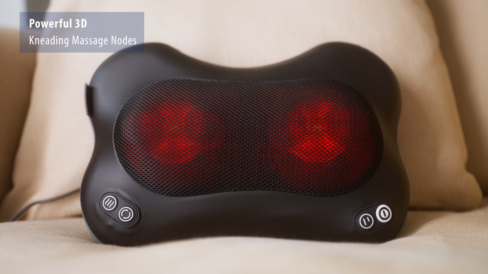 thumbnail video image 2 of Zyllion Shiatsu Back & Neck Massager 3D Kneading 2-Speed Massage Pillow with Heat for Muscle Pain, Black, 2 of 10