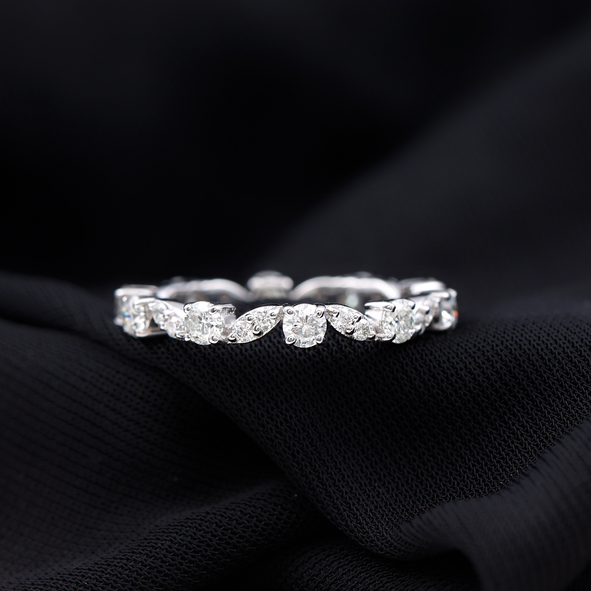 thumbnail video image 2 of Certified Moissanite Eternity Ring for Women (1.75 CT, D-VS1 Quality), 18K Yellow Gold, US 8.75, 2 of 9