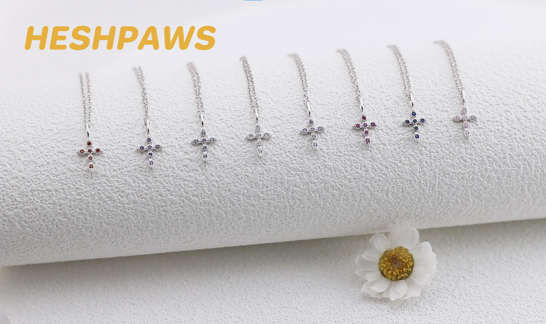 thumbnail video image 2 of HESHPAWS S925 Sterling Silver Cross Necklace for Women Cross Chain Jewelry Gifts （with Gift Box), 2 of 9