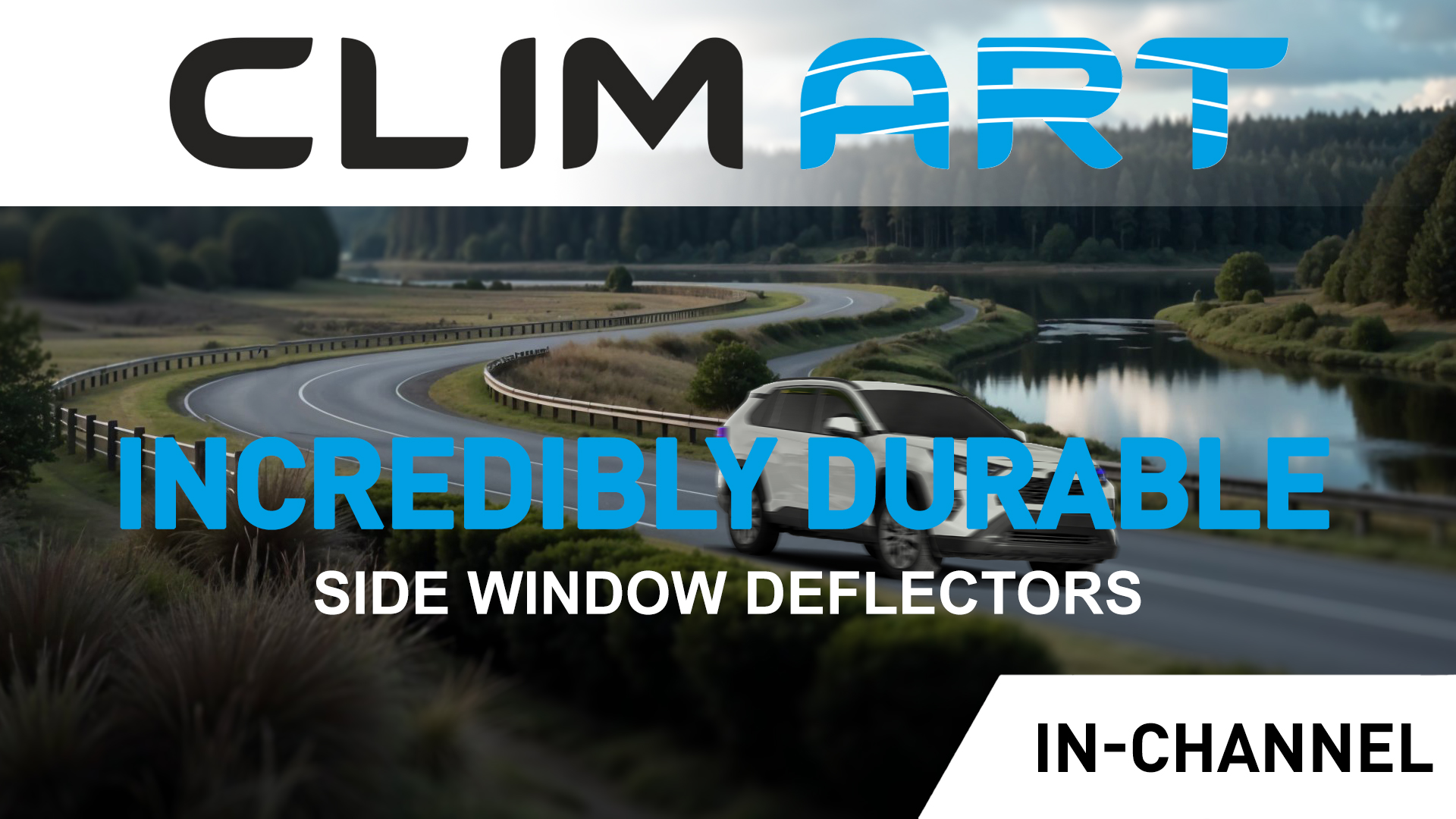 thumbnail video image 2 of Clim Art In-Channel Original Window Deflectors, Vent Deflector for Ford F150 2015-2020 SuperCrew, Dark Smoke, 2 of 8