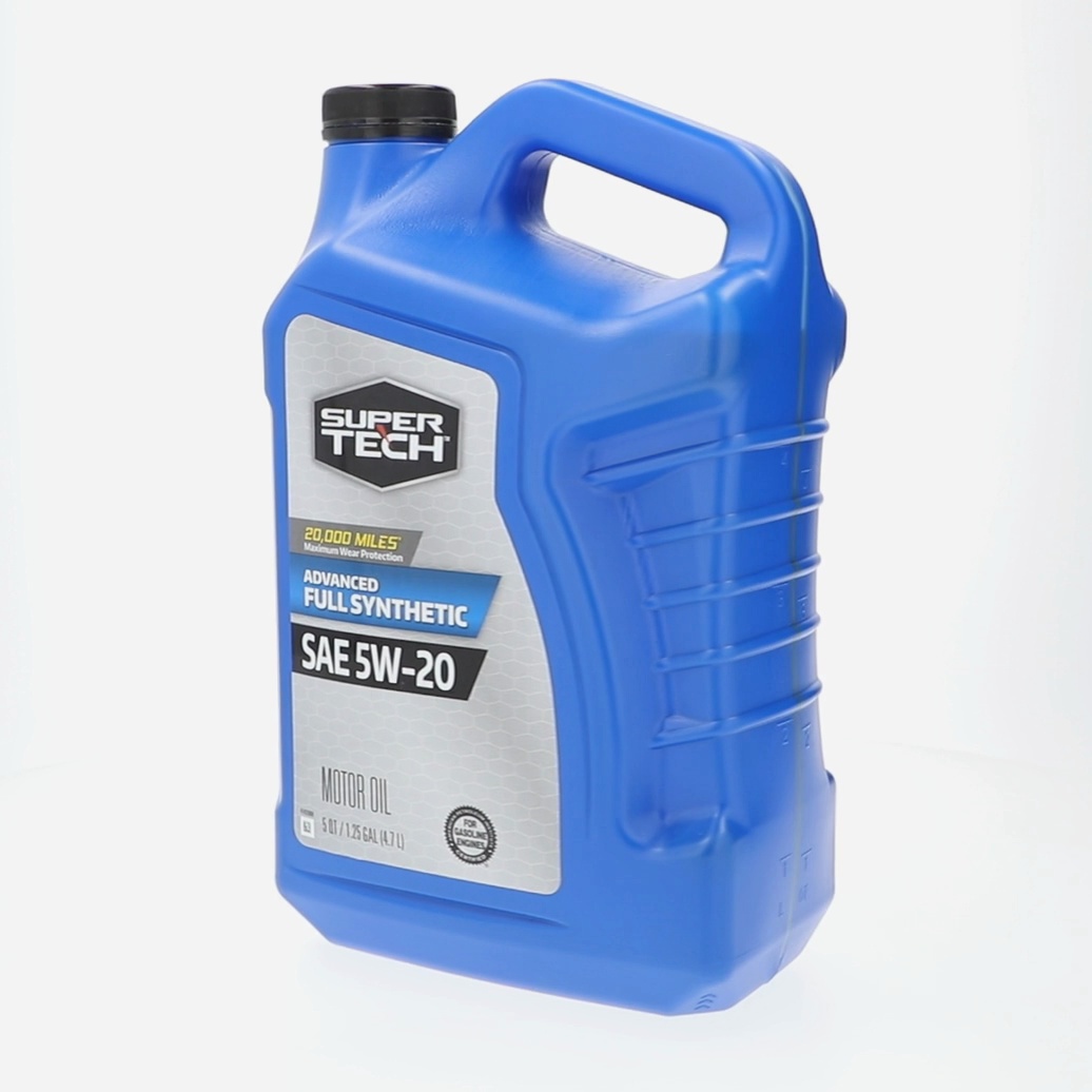 Super Tech Motor Oil SAE 5W-20 Full Synthetic 5 Quart Protects