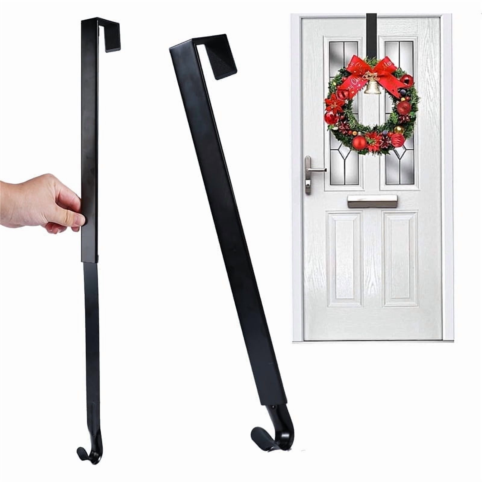 thumbnail video image 2 of Lockways 2 Pcs Adjustable Christmas Door Wreath Hook 15" to 25" Wreath Hanger Large Over The Door Metal Hanger for Christmas Decorations, 2 of 11