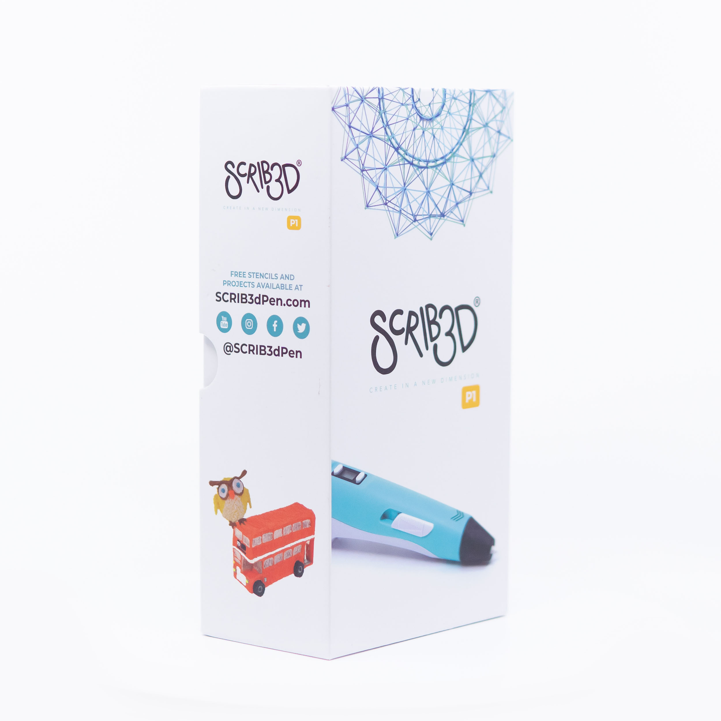  SCRIB3D P1 3D Pen + PIKA3D PRO 3D Pen - Complete with PLA  Filament Colors, Stencils, Guides, and Chargers : Industrial & Scientific