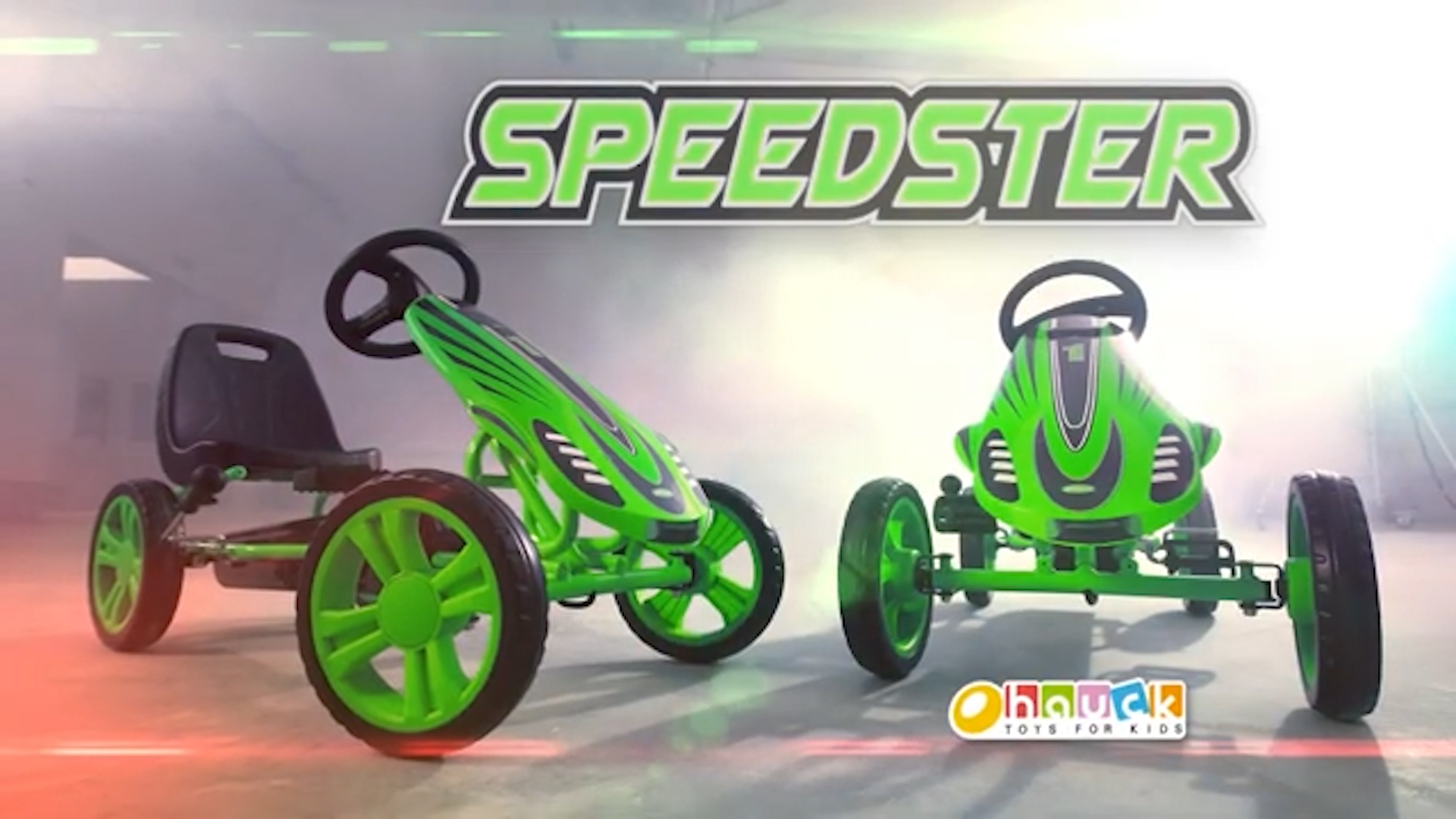 thumbnail video image 2 of hauck Speedster Pedal Go Kart w/Adjustable Bucket Seat, Kids Ages 4-8, Blue, 2 of 7