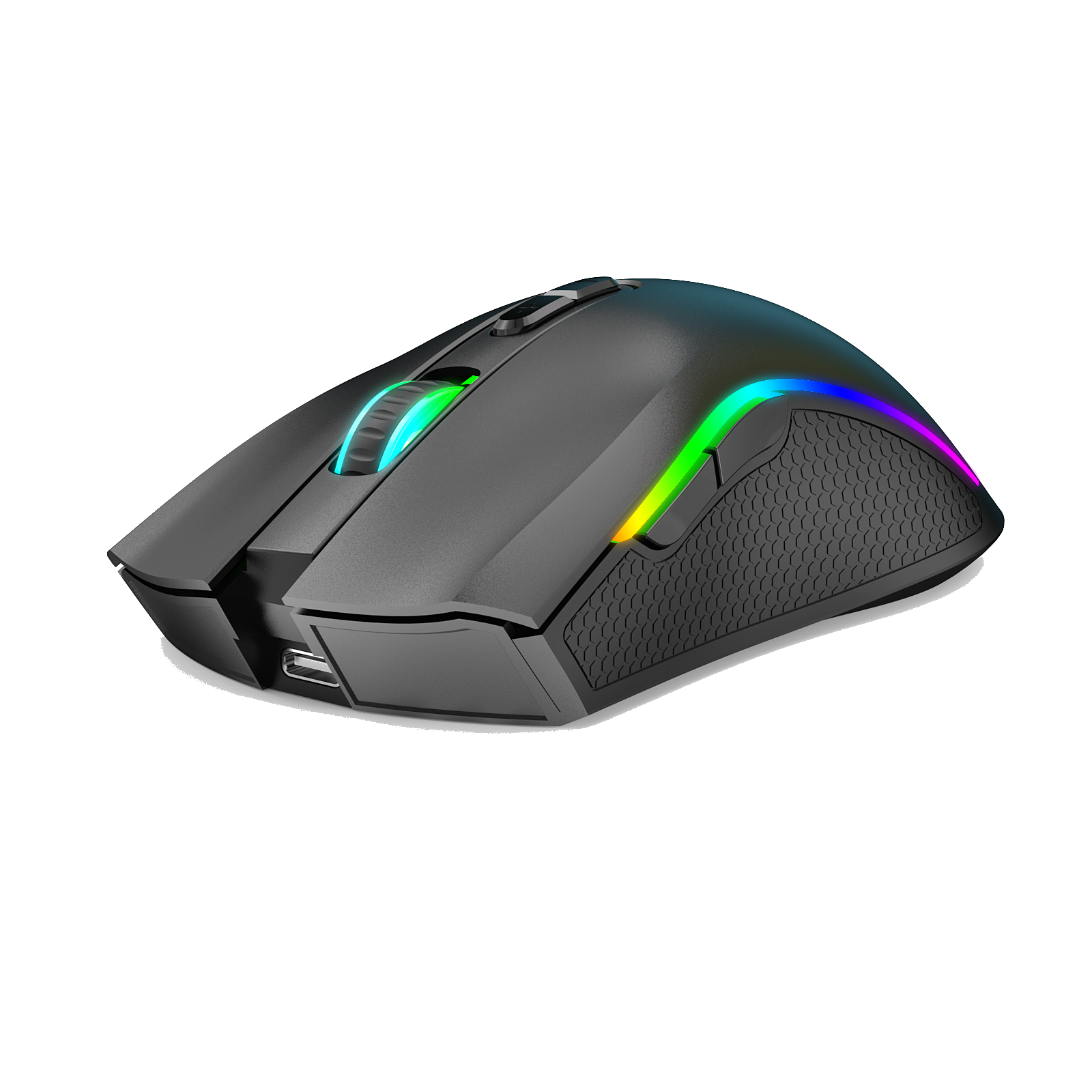 thumbnail video image 2 of UHM Wireless Gaming Mouse with 6 Leves of DPI,RGB Backlit,Gaming Mice for Windows PC Gaming and Office,Black, 2 of 9