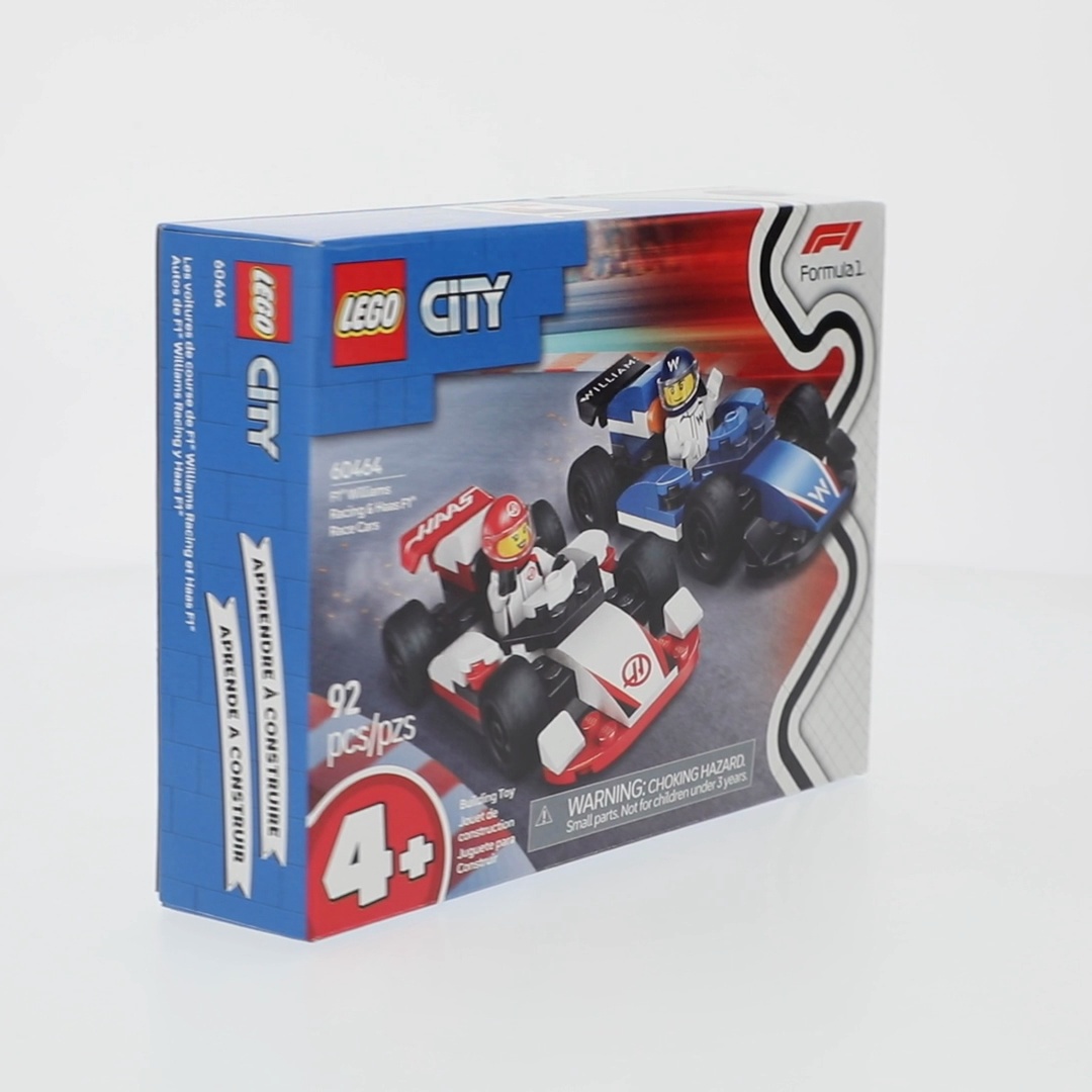 LEGO City F1 Williams and Haas Race Car Toys, 60464, 92 Pieces