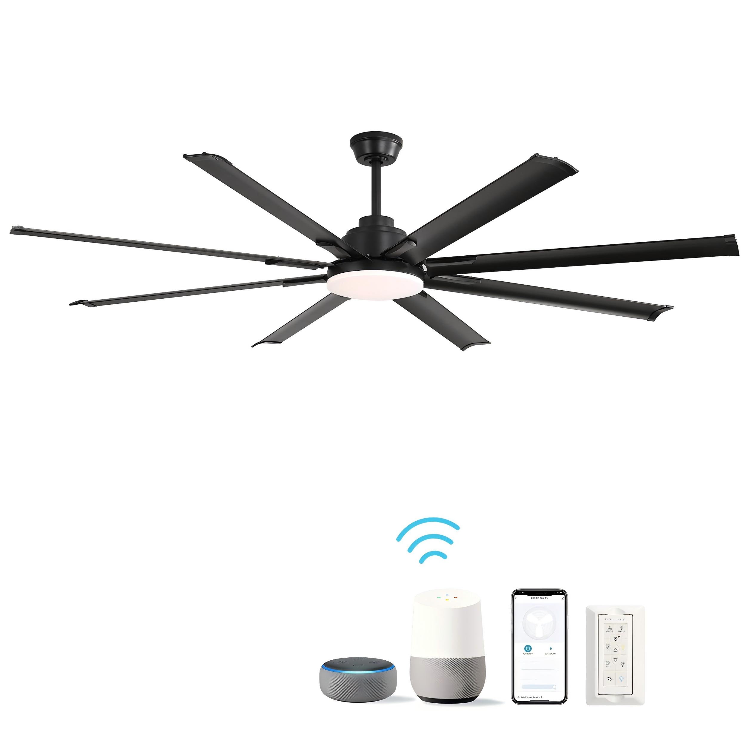 thumbnail video image 2 of Sofucor 72" Smart Ceiling Fan, Indoor/Outdoor Ceiling Fans with Lights and Remote, Work with Alexa/Google/App, 3-Color Light 6-Speed Timing Reversible DC Motor for Bedroom Living Room Patio, 2 of 12