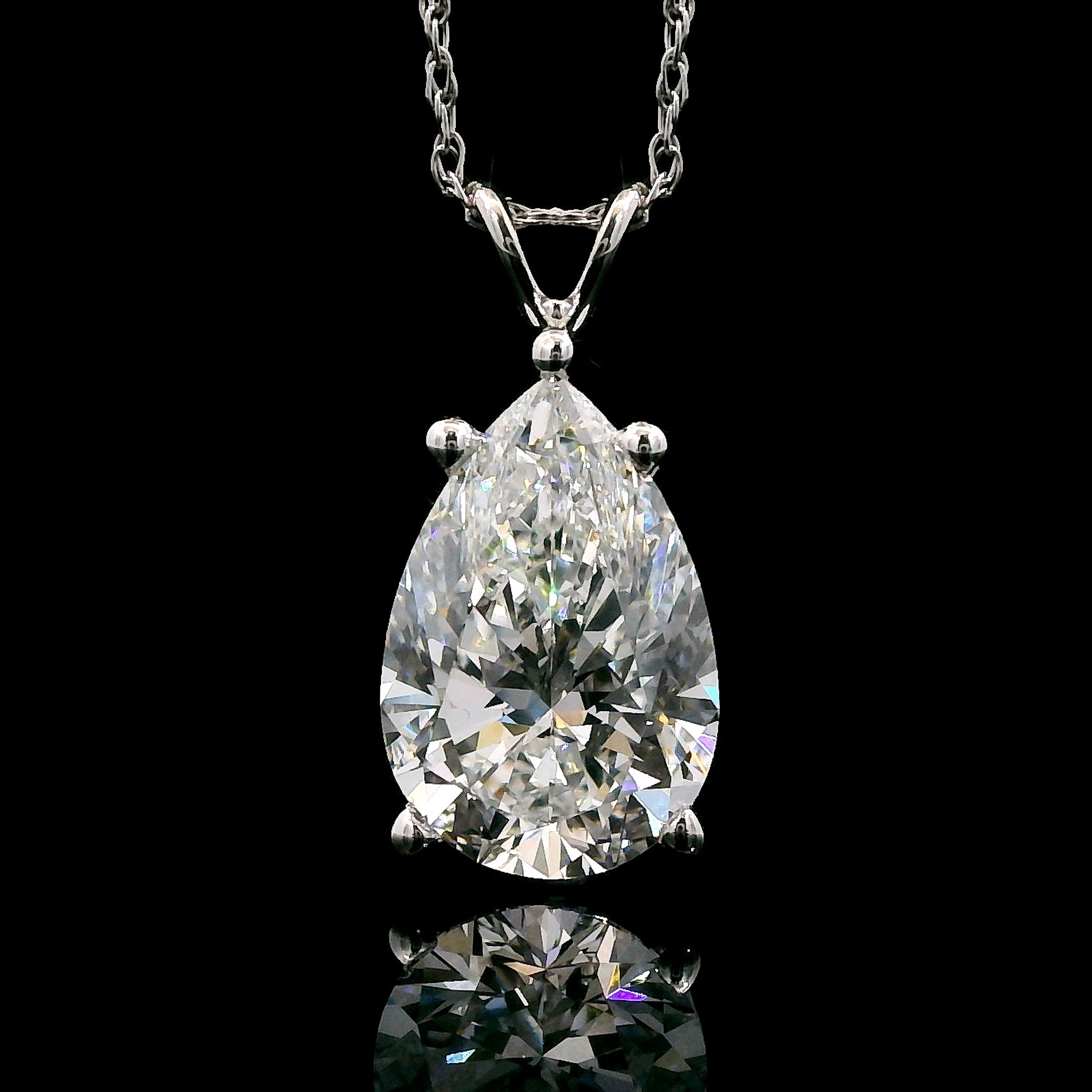 thumbnail video image 2 of Gem Stone King 1.50 Cttw IGI Certified Lab Grown Diamond Teardrop Pendant Necklace for Women in 14K White Gold | D-E Color | VS1-VS2 Clarity | Pear Shape Diamond | With 18 inch Chain, 2 of 7