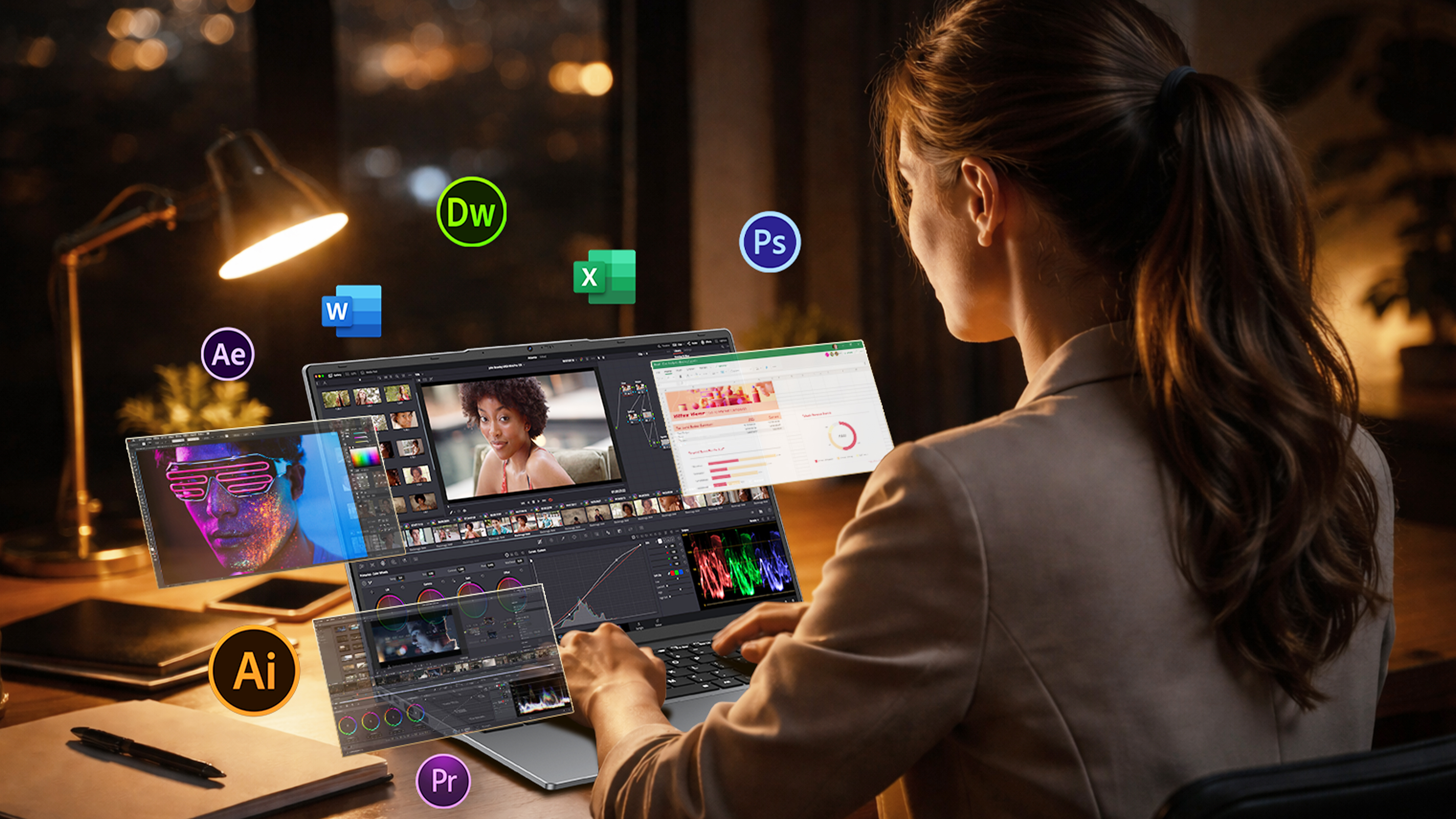 thumbnail video image 2 of 16" FHD 16:10 IPS Laptop, Intel Core i5, 16GB RAM 256GB SSD, Windows 11 Pro MS Office 2024, Silver, Student & Business, 2 of 11
