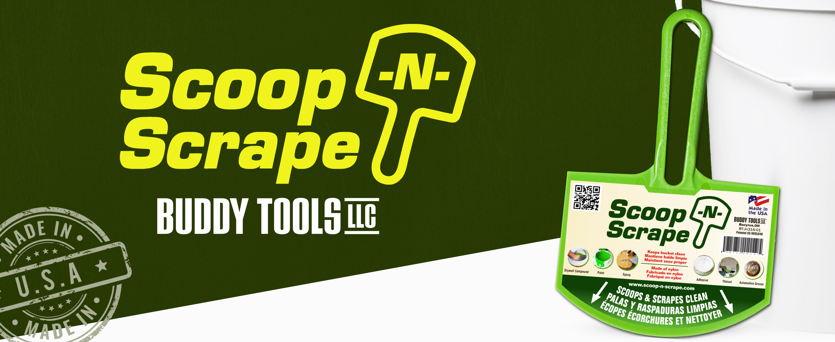 thumbnail video image 2 of Scoop-N-Scrape by Buddy Tools Curved Nylon Scraper - Multi-Use, 2 of 9