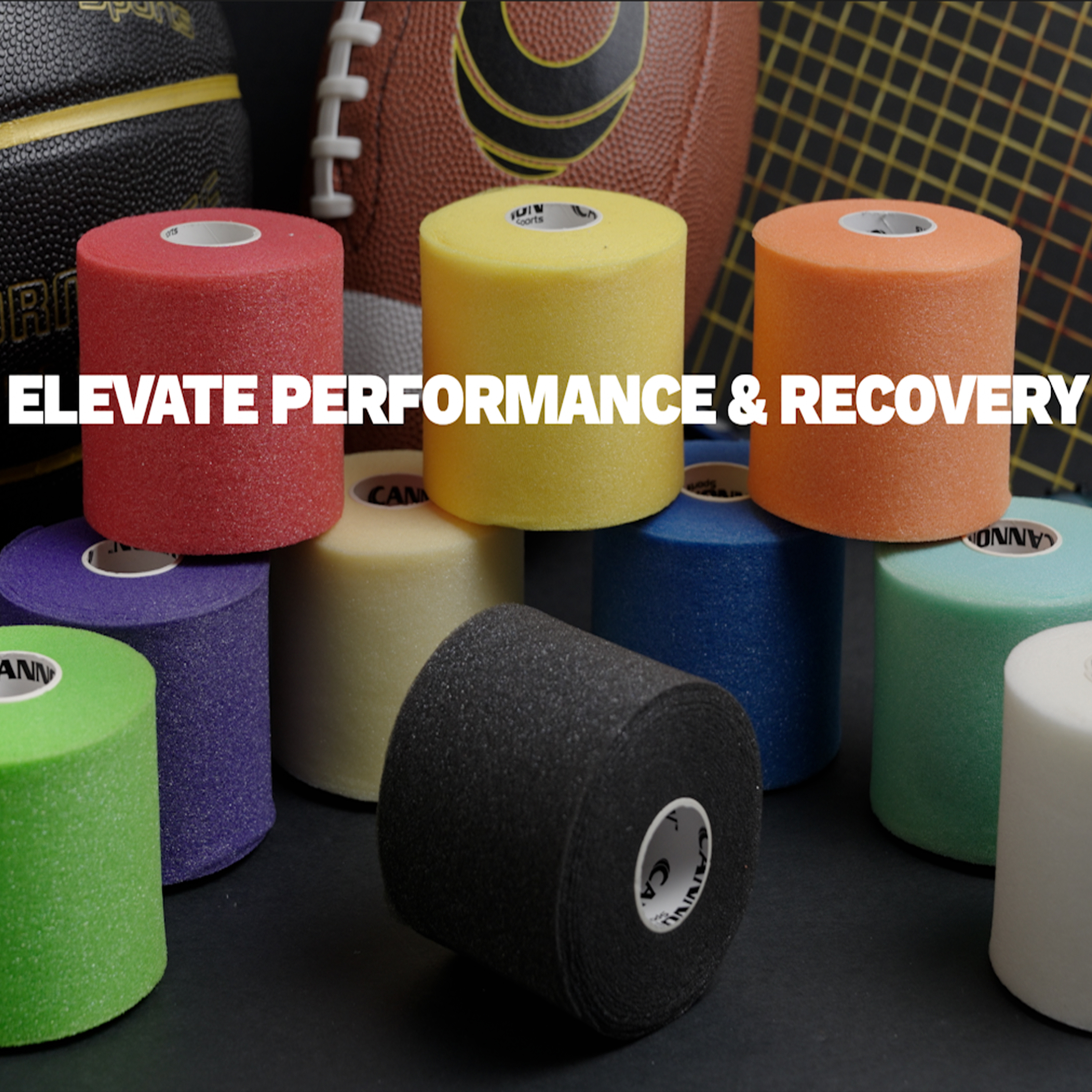 thumbnail video image 2 of Cannon Sports Pre-Wrap 4-Pack 30 Yards Each Roll 4 Rolls Athletic Tape Wraps (Blue), 2 of 7