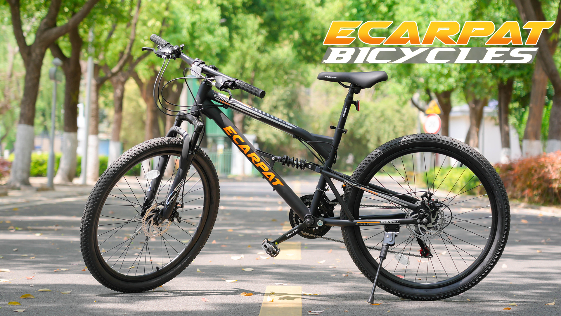 thumbnail video image 2 of 26 Inch Mountain Bike, Dual Full Suspension 21-Speed Disc Brakes Thumb Shifter, Carbon Steel Frame Mountain Bike, Mens Womens Trail Commuter City Bicycles, 2 of 2