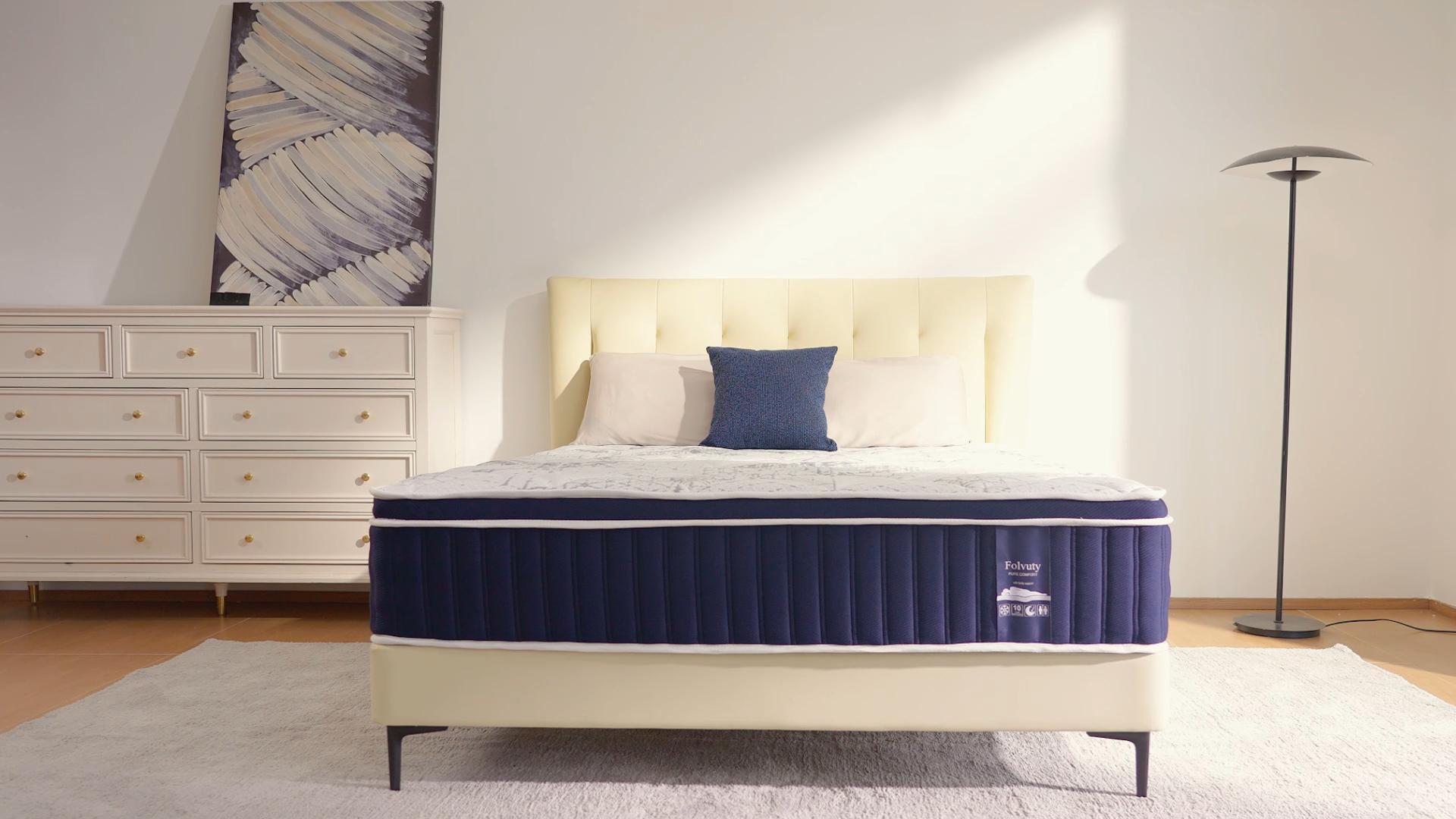 thumbnail video image 2 of FOLVUTY Mattress Queen 12 Inch Hybrid Mattress Cooling Gel Memory Foam Mattress with Chill-Touch Fabric Top in a Box,Pressure Relief,CertiPUR-US, 2 of 14