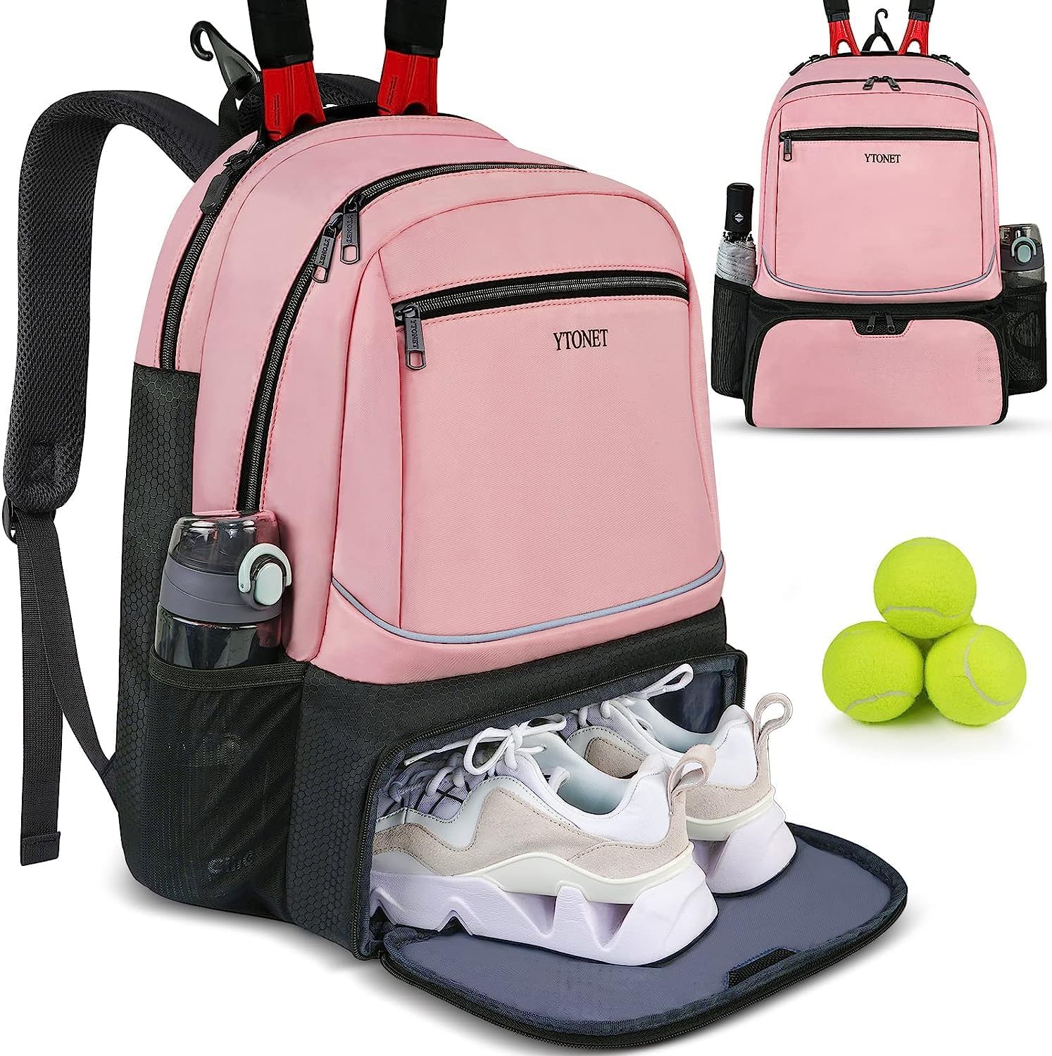 Ytonet Tennis Backpack Pickleball Bag with Insulated Pocket 