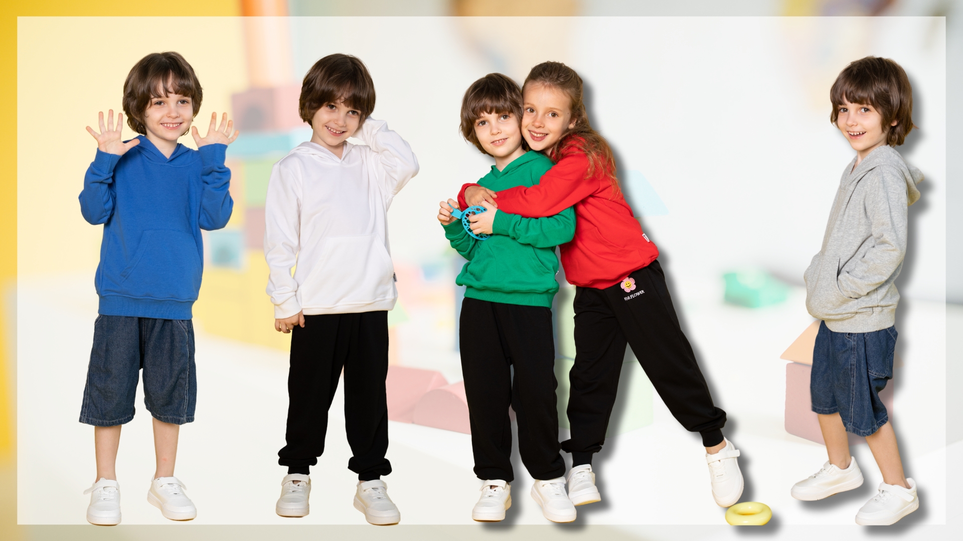 thumbnail video image 2 of HILEELANG 4-12 Toddler/Little/Big Boys Girls Orange Solid Color Zip Up Hoodie 7-8, 2 of 6