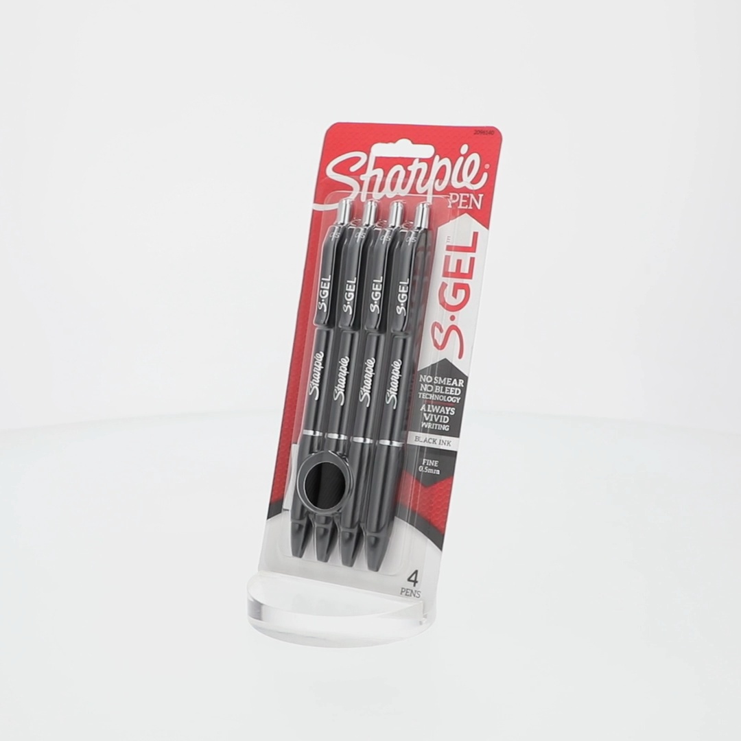 Sharpie, S-Gel Pens, 0.5 mm, Black Gel Ink, 4 Pack - Walmart.com