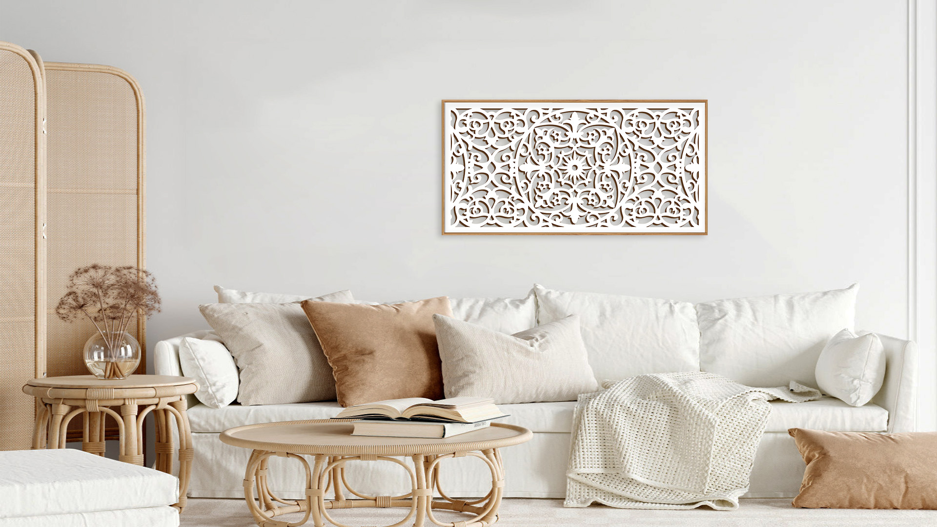 thumbnail video image 2 of TOARTi 3D Wooden Floral Framed Wall Art Boho Minimalist White Flower Sculpture Botanical Wall Decor Set of 3 for Living Room Bedroom Farmhouse 8x16 Inch, 2 of 12