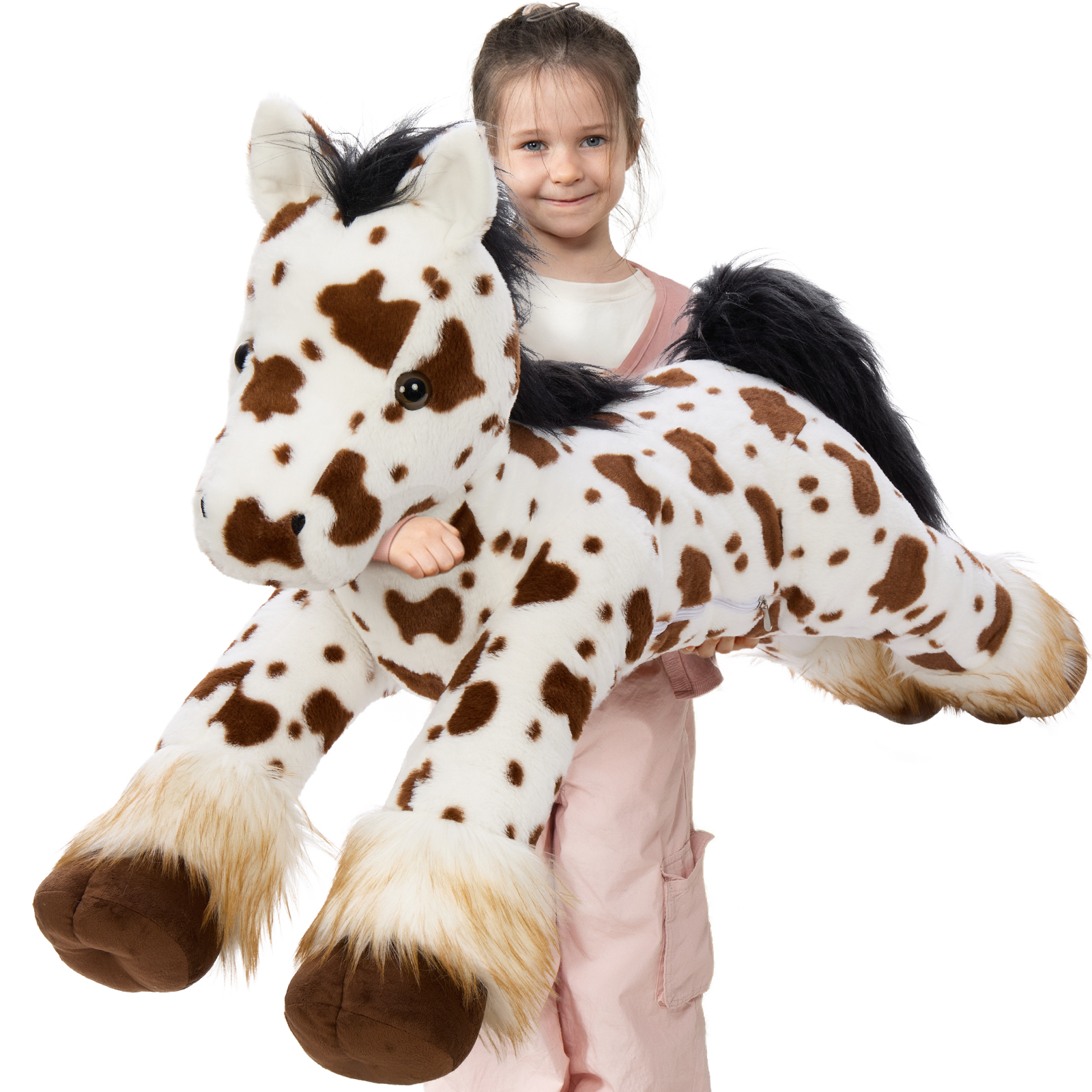 thumbnail video image 2 of MorisMos 47'' Giant Horse Stuffed Animal Horse Plush Toy, 2 of 9