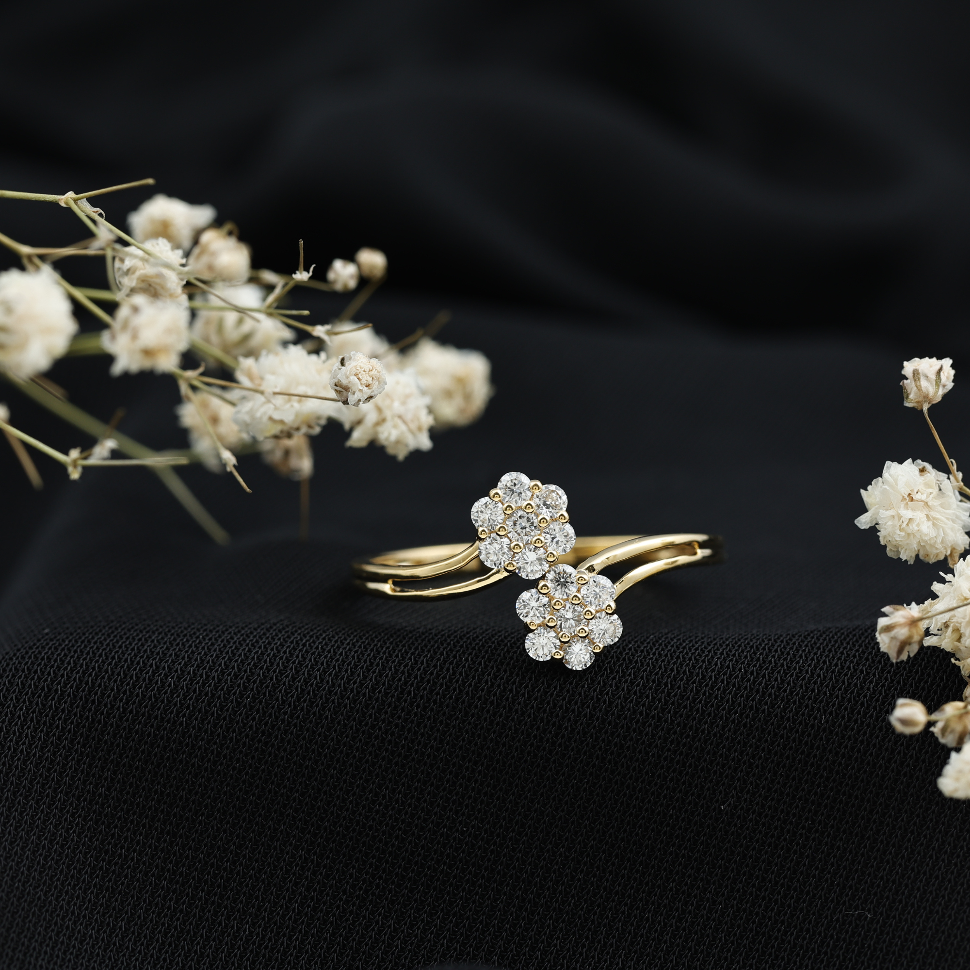 thumbnail video image 2 of Rosec Jewels Lab Grown Diamond Engagement Ring - Flower Promise Wrap Ring - Ready to Gift with Jewelry Box, 18K Yellow Gold, US 9.50, 2 of 9