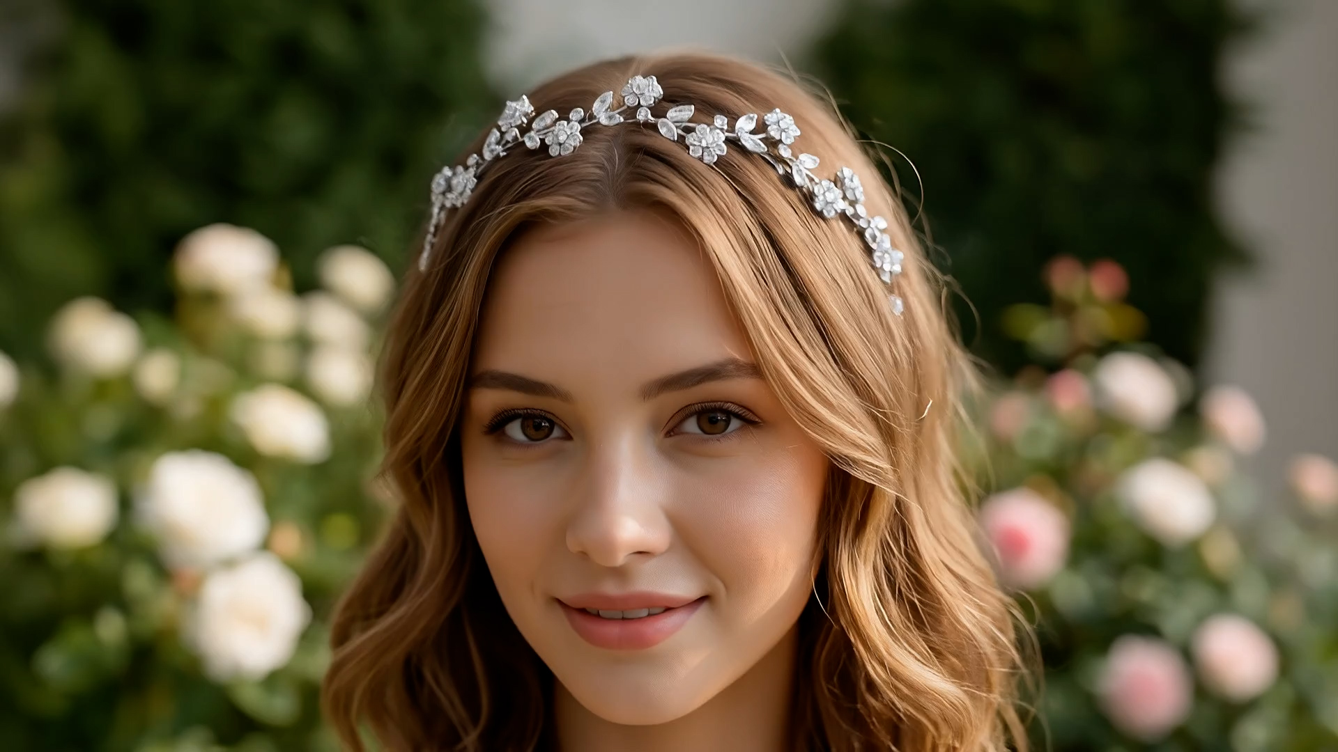 thumbnail video image 2 of MIALLO Silver Full Flower Rhinestones Hair Vine, Boho Flexible Bridal Headband for Wedding and Daily Style, 2 of 8