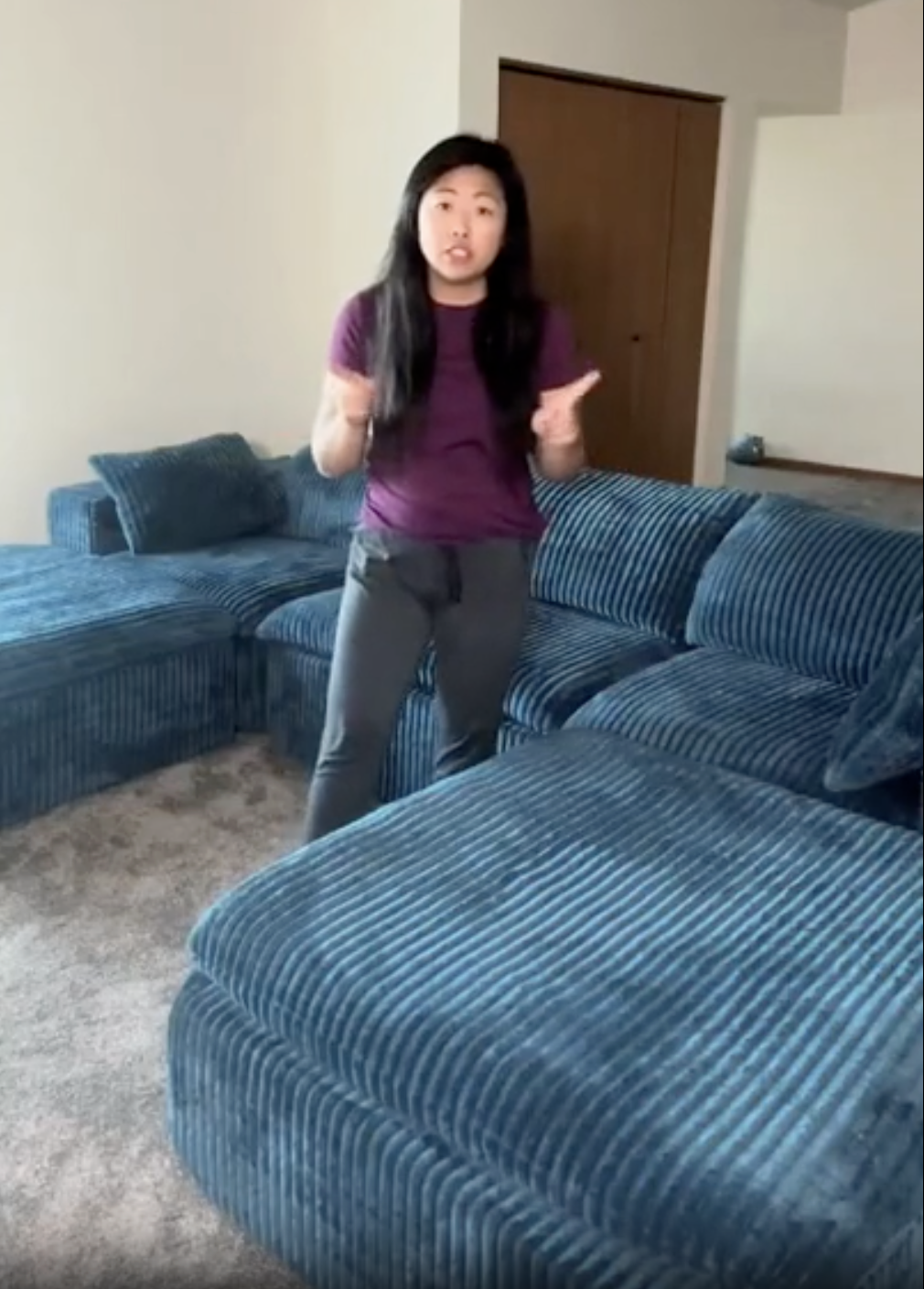 thumbnail video image 2 of CKEASEAN 118" Corduroy Modular Sectional Boneless Sofa Couch, Oversized 3-Seaters Cloud Couches with Removal Cushion, No Assembly Required, Deep-Seat Cozy Fluffy Sofa for Apartment, 2 of 17