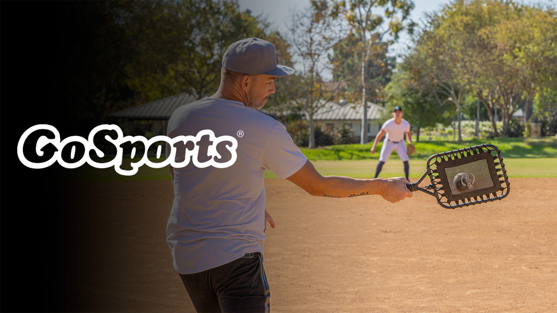 thumbnail video image 2 of GoSports Fungo Baseball Racket for Fly Balls, Grounders, and Line Drives - Baseball and Softball Training Equipment for Coaches and Parents, 2 of 7
