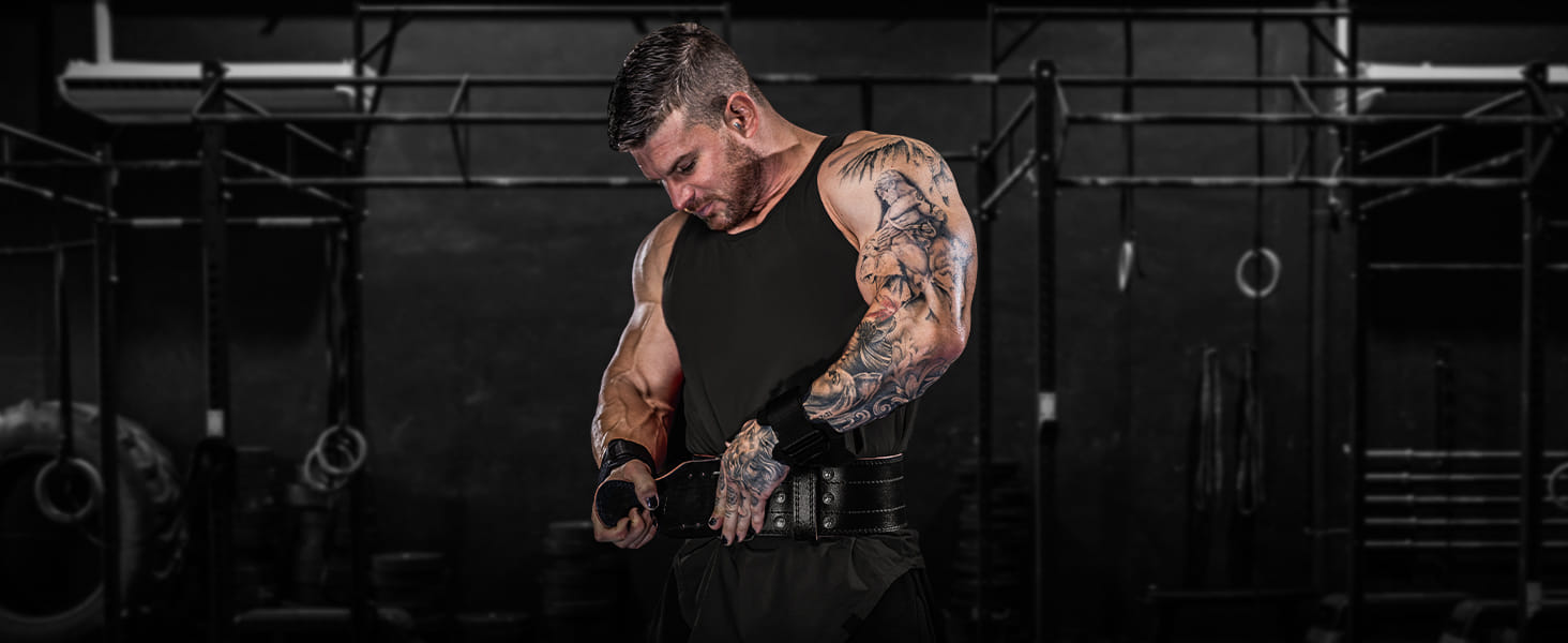 thumbnail video image 2 of RDX Weight Lifting Powerlifting Belt, 6mm Thick Cowhide Leather, 4 Inch Back Lumbar Support, 12 Adjustable Holes, Bodybuilding Strength Training, Exercise Fitness Workout Squats, Deadlifts, White, XL, 2 of 7