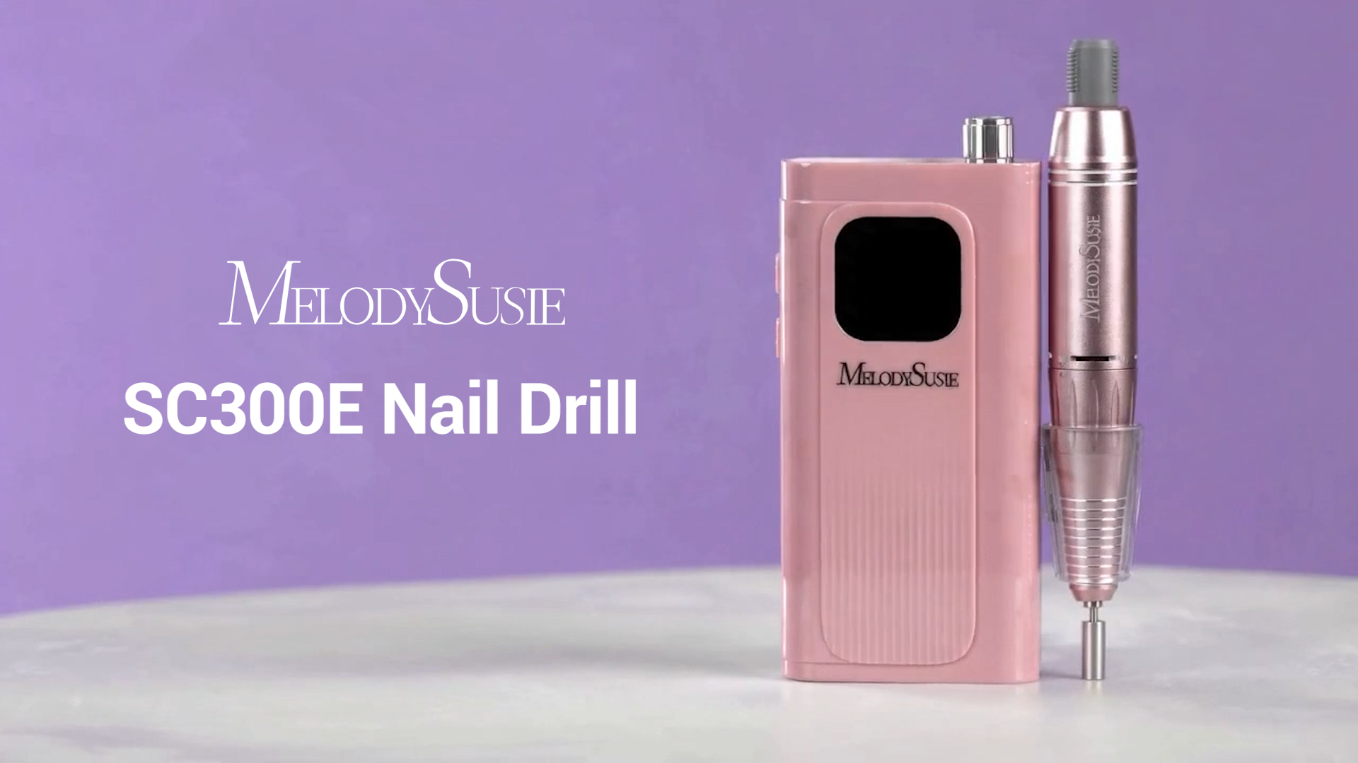 thumbnail video image 2 of MelodySusie SC300E Clip-on Rechargeable Nail Drill, 30000RPM Cordless E-File with LED Display & Accessories for Nail Care, Blush Pink, 2 of 9