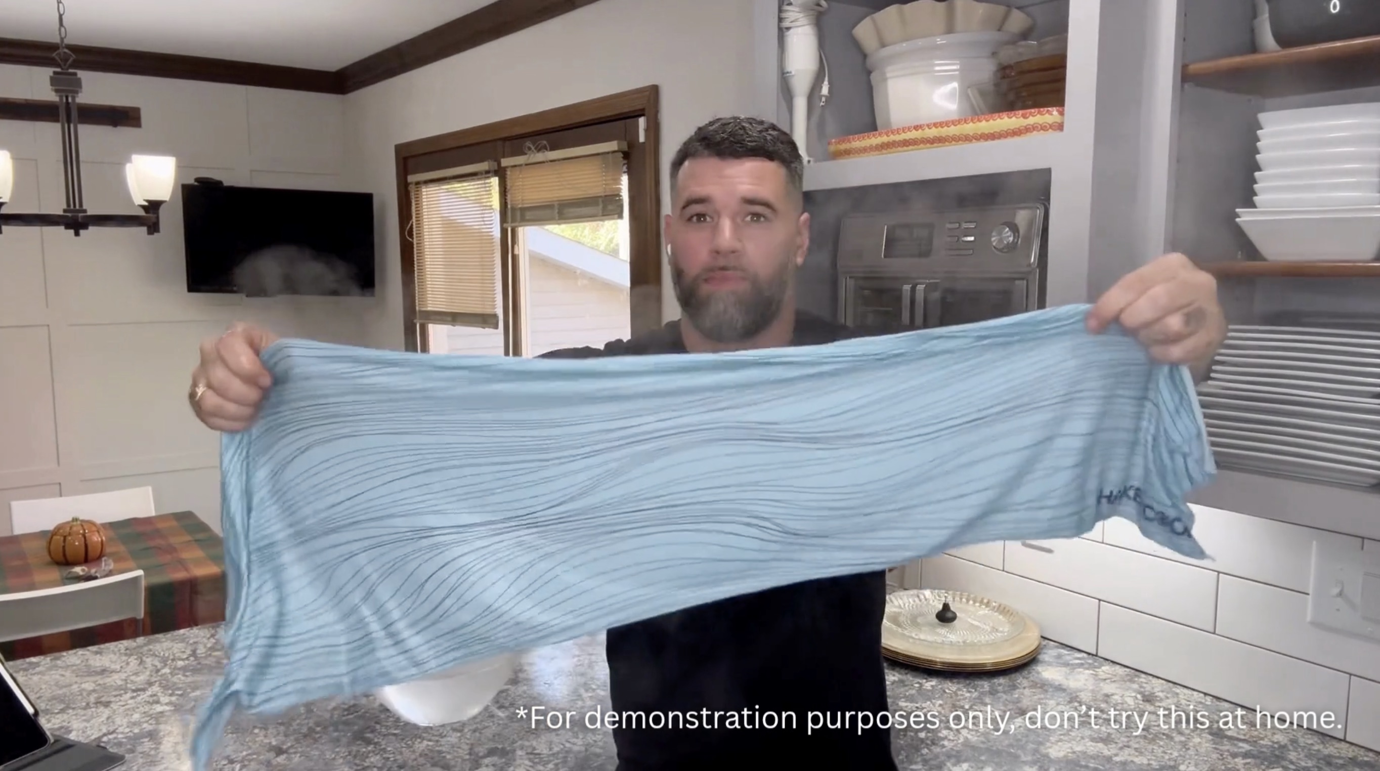 thumbnail video image 2 of SHAKEitCOOL Extended Size Cooling Towel – Be Cool in Style - Heat Relief, Soft, Lightweight, Sun Protection, Easy Clean - Perfect for Biking, Hiking, Running, Yoga, Golf - Blue Purple Wave, 2 of 3