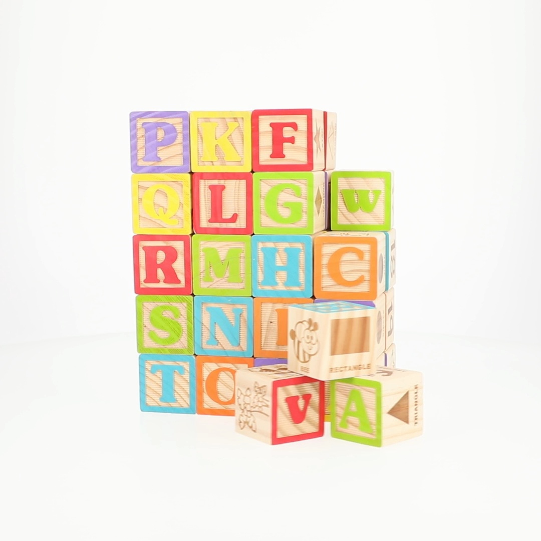 Spark Create Imagine Wooden ABC Blocks 40 Pieces for Learning