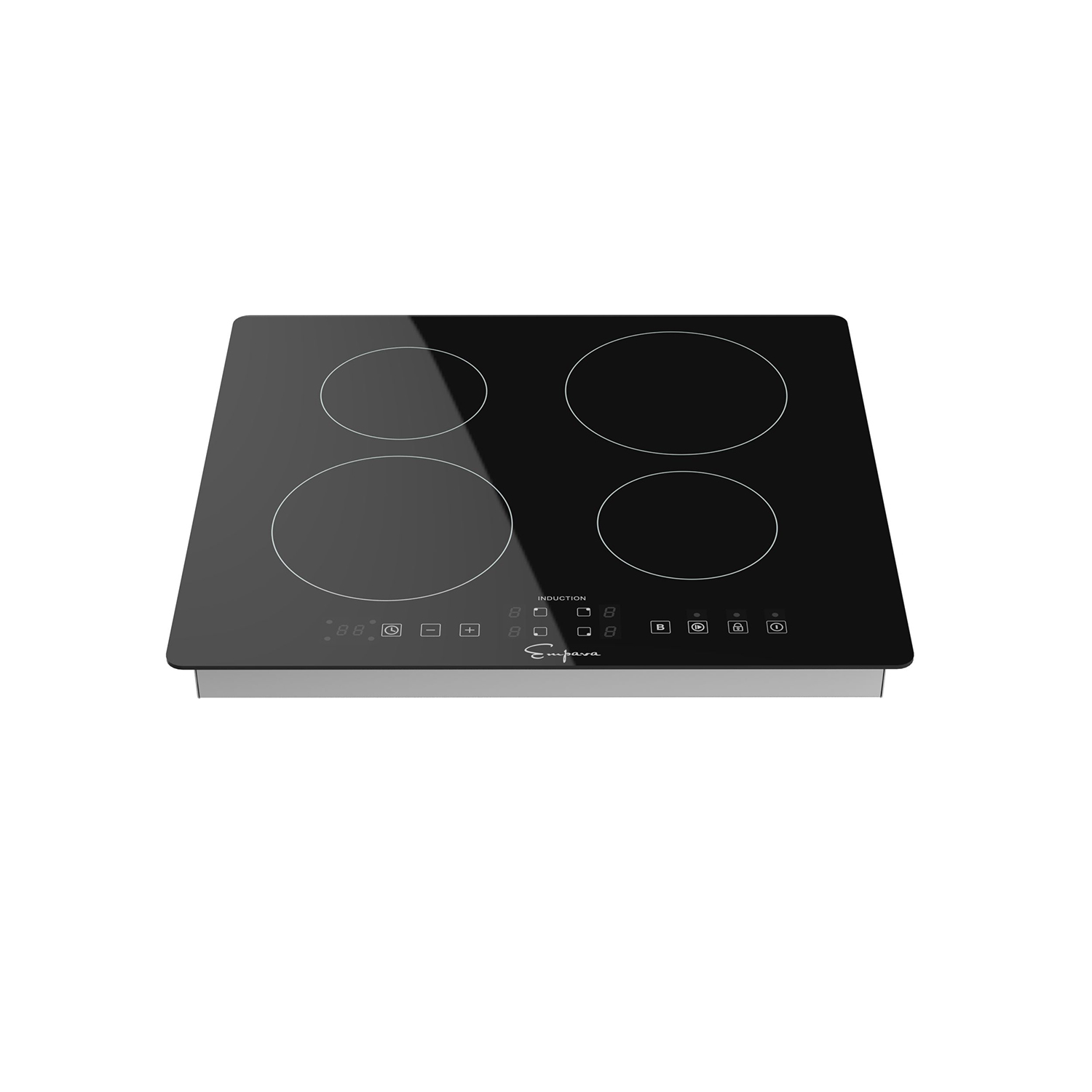  Empava 24 Built-in Electric Induction Cooktop with 4 Elements  Power Boost Burners in Black Vitro Ceramic Glass, 24 Inch : Appliances