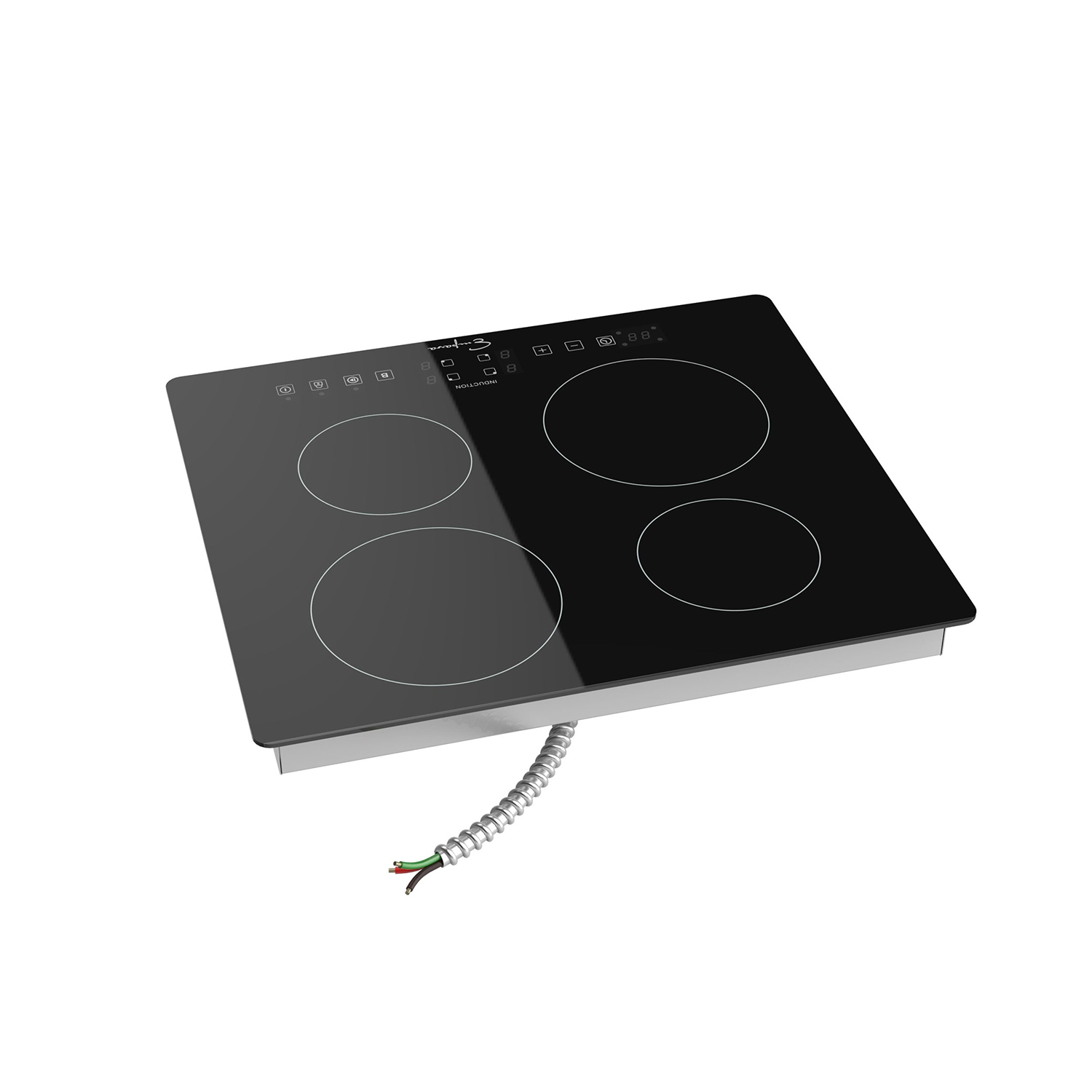 Noxton Ceramic Cooktop, Built-in 4 Burners Electric Stove Electric Cooker Hob with Touch Control Child Lock Timer Easy to Clean with Hard Wire 6000W