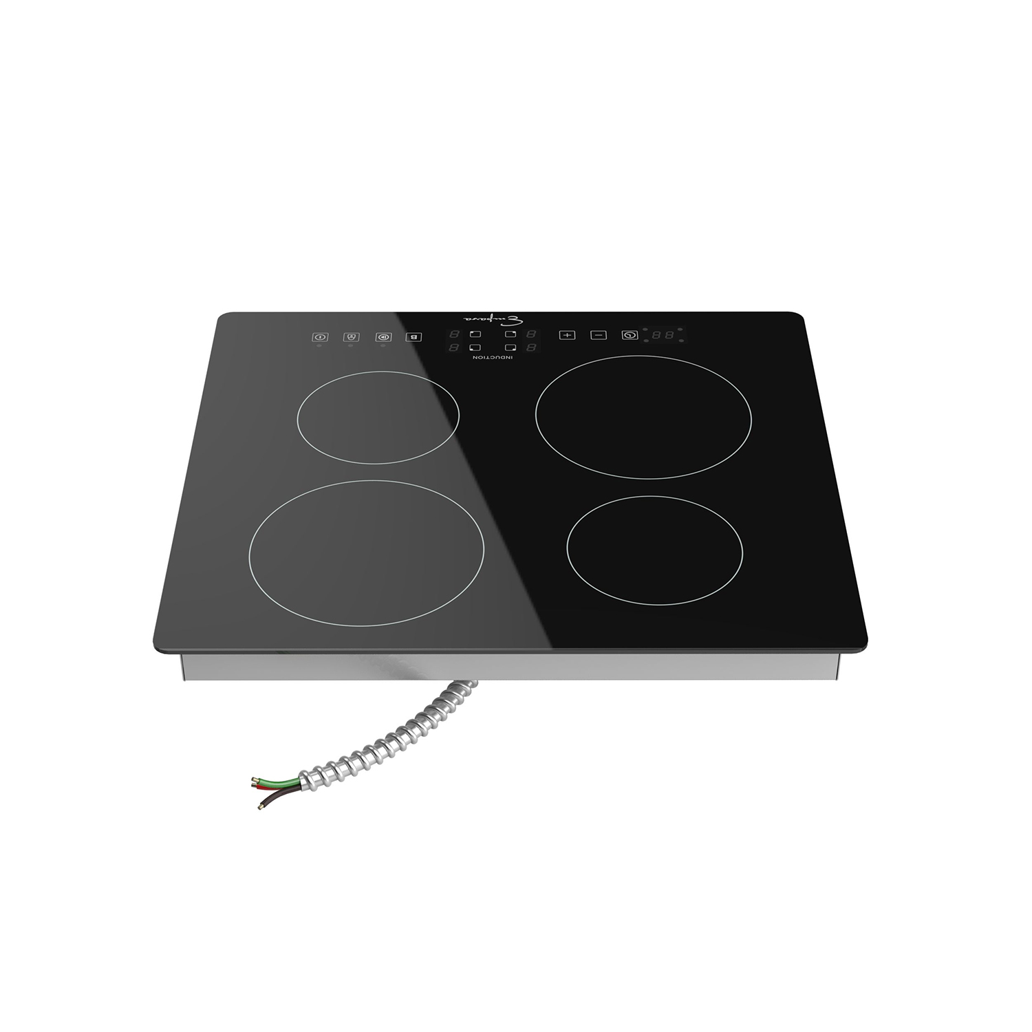  Empava 24 Built-in Electric Induction Cooktop with 4 Elements  Power Boost Burners in Black Vitro Ceramic Glass, 24 Inch : Appliances