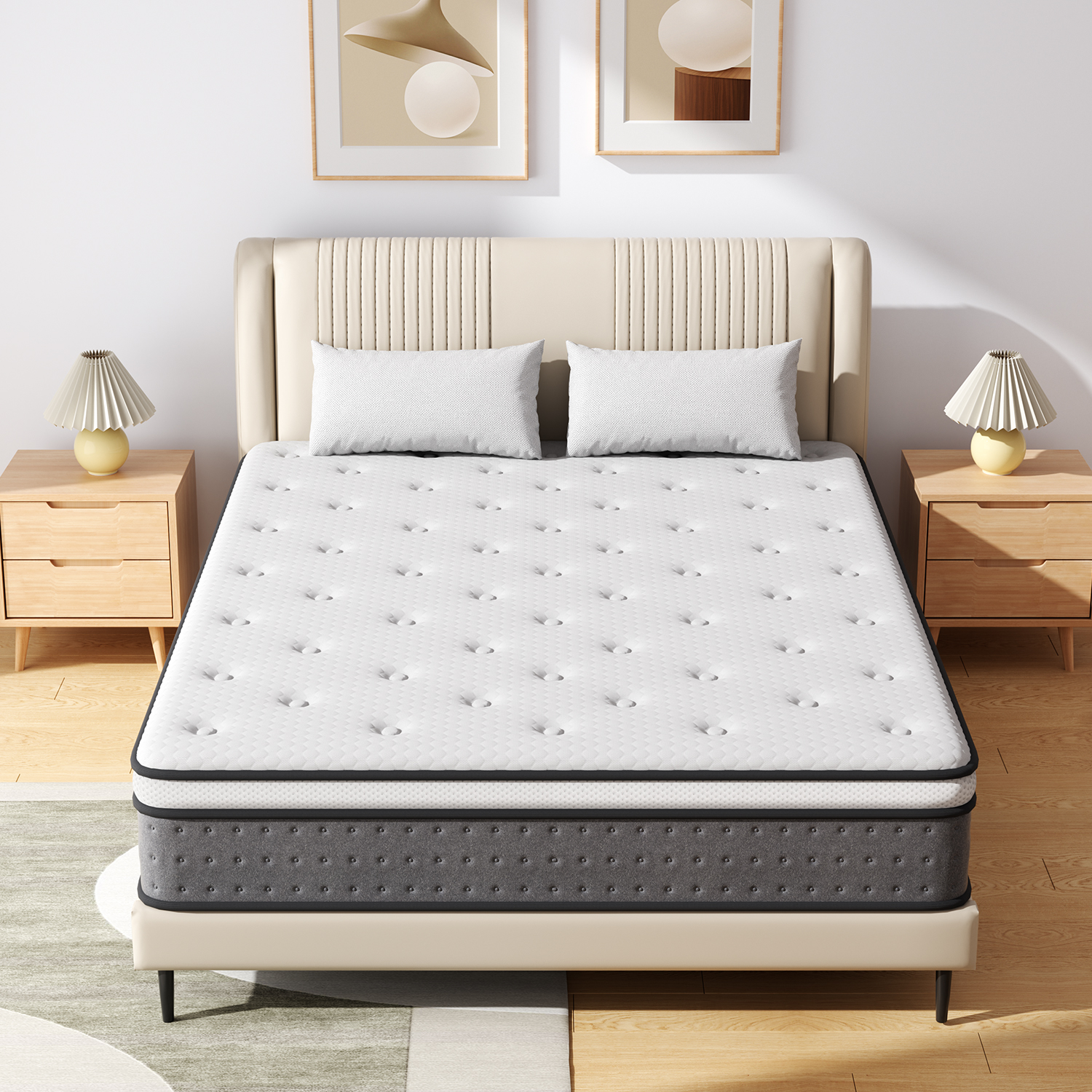 thumbnail video image 2 of Full Size Mattress, Gusoul 10 inch Medium Comfort Tight Top Memory Foam with Pressure Relief and Motion Isolation, Hybrid Full Mattresses in a Box, 2 of 9