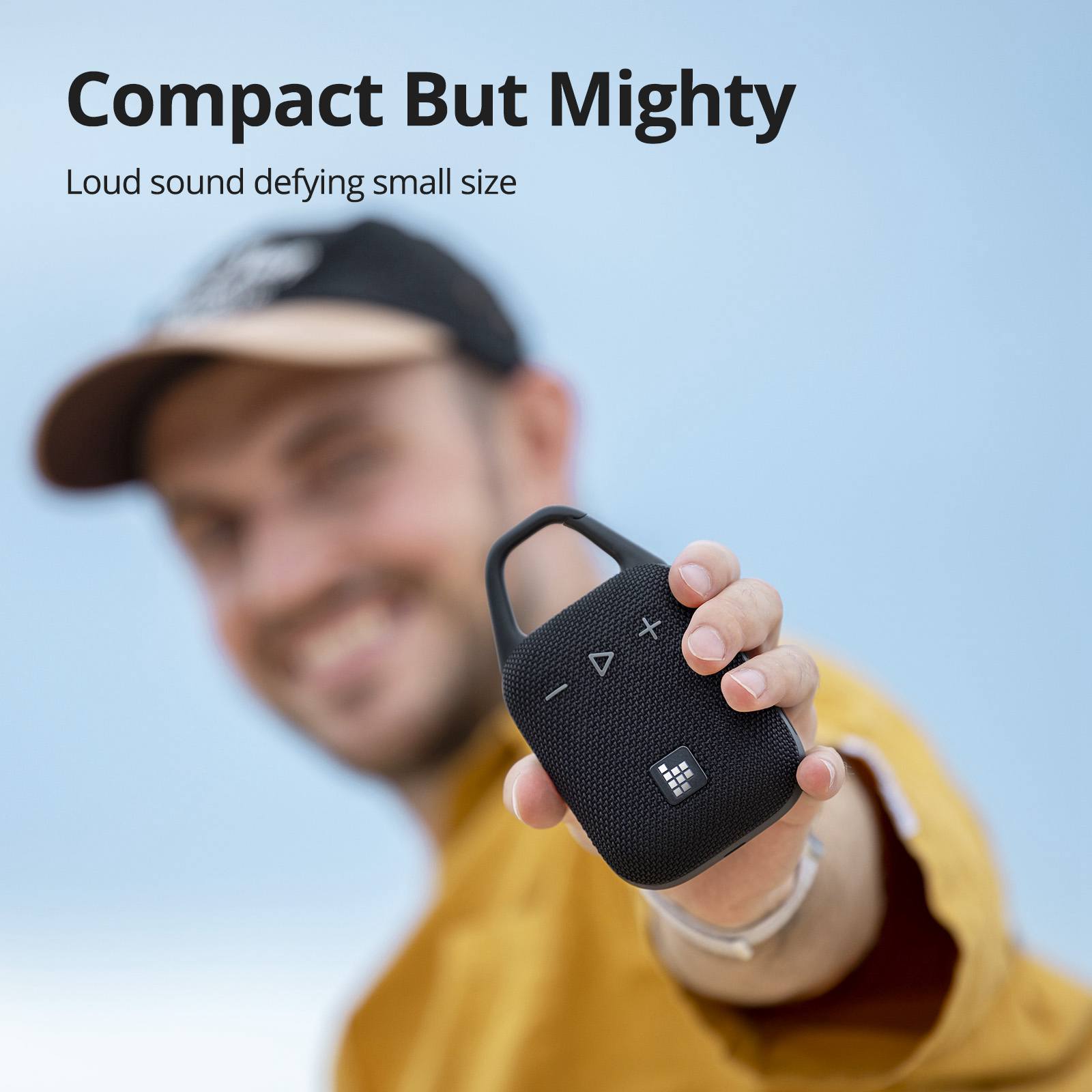 thumbnail video image 2 of Tronsmart Mirtune H1 Portable Bluetooth Speaker, Big Audio and Punchy Bass, Integrated Carabiner, IPX7 Waterproof, 20H Playtime - Black, 2 of 12