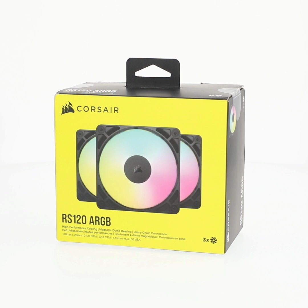 Corsair, 120mm PWM Fans, RS120 ARGB Triple Pack, Magnetic Dome