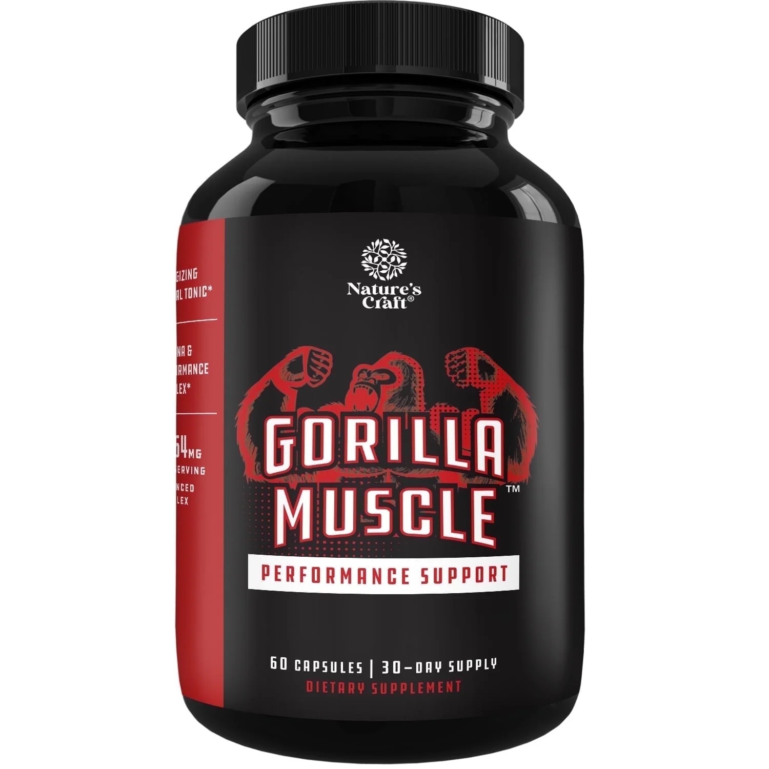 thumbnail video image 2 of Natures Craft Gorilla Muscle Extra Strength Testosterone Booster Supplement for Men, 60 Capsules, 2 of 10