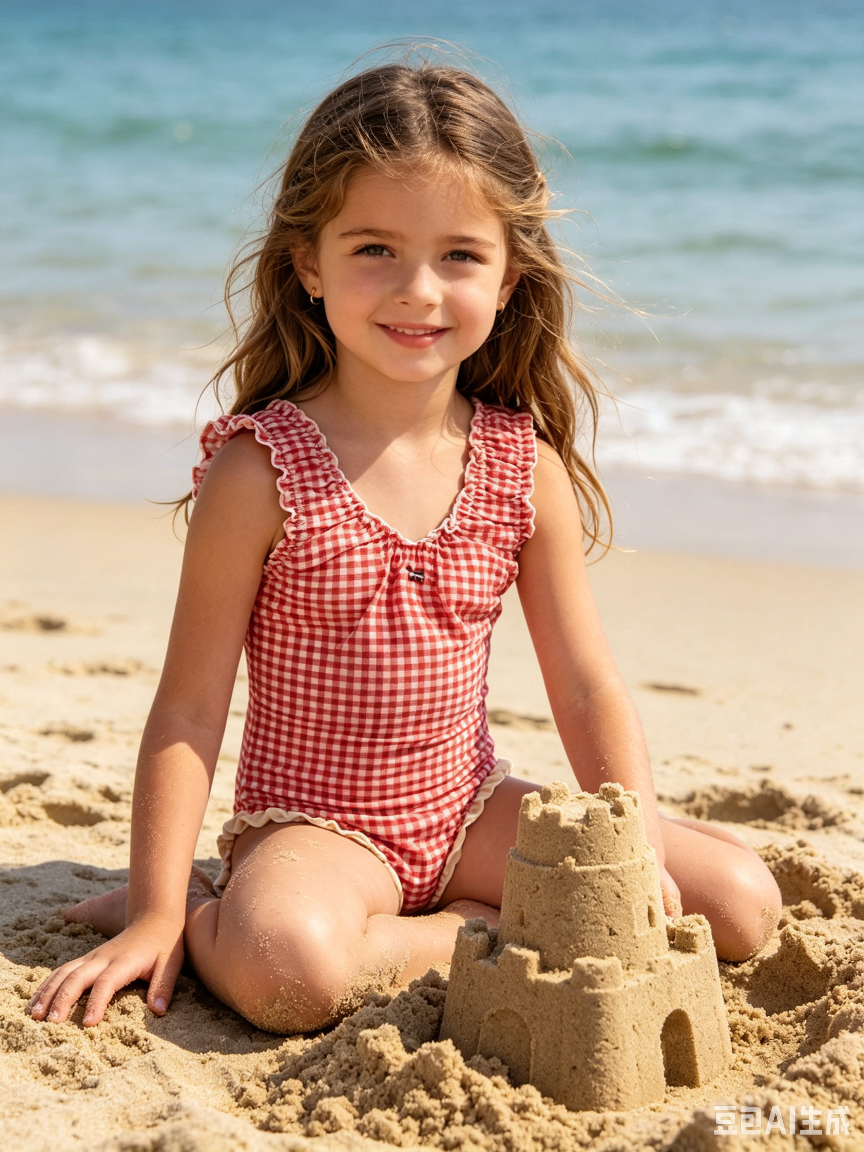thumbnail video image 2 of LILIYA Girls Bathing Suit Sun UPF 50+ Cute Two Piece Swimsuits For Girls With Ruffle Skirt And Rash Guard Top, 2 of 6