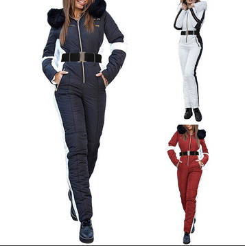 thumbnail video image 2 of Baqcunre Ski Jacket Women, Women's One Piece Ski Suits Onesie Waterproof Jumpsuits Windproof Snowsuit Insulated Ski Jumpsuit Skiing Sports Black,2XL, 2 of 8