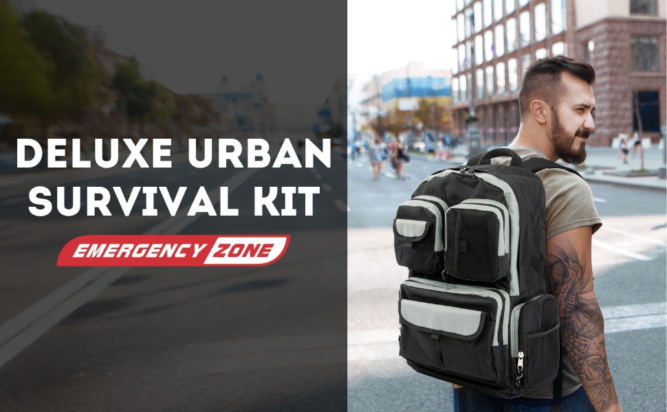 thumbnail video image 2 of Urban Survival Bug-Out Bag/Go Bag and Disaster Survival Supplies | Survival Kit for Wildfires, Hurricane, Civil Unrest & More, 2 of 8