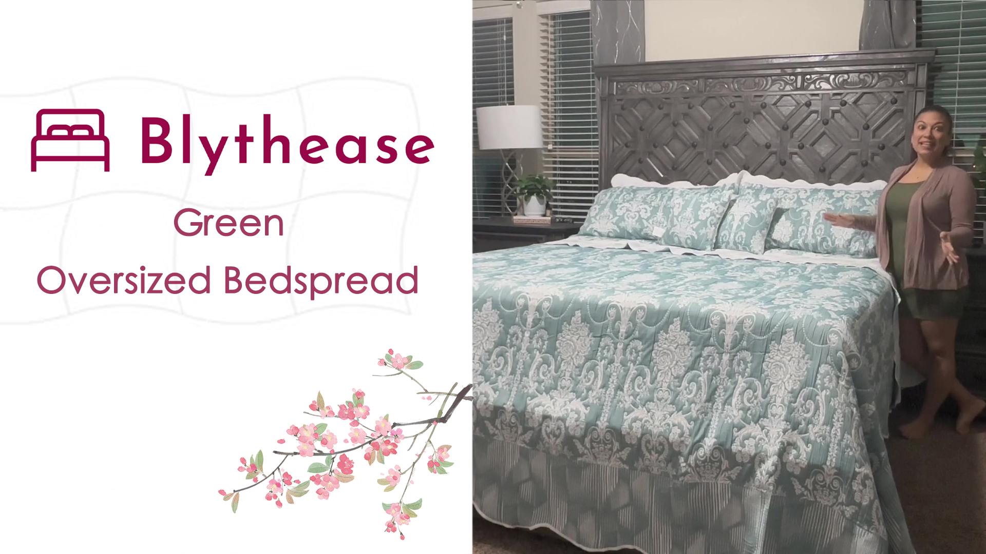 Blythease Oversized King Bedspread, Jacquard Matelasse Damask Pattern ...