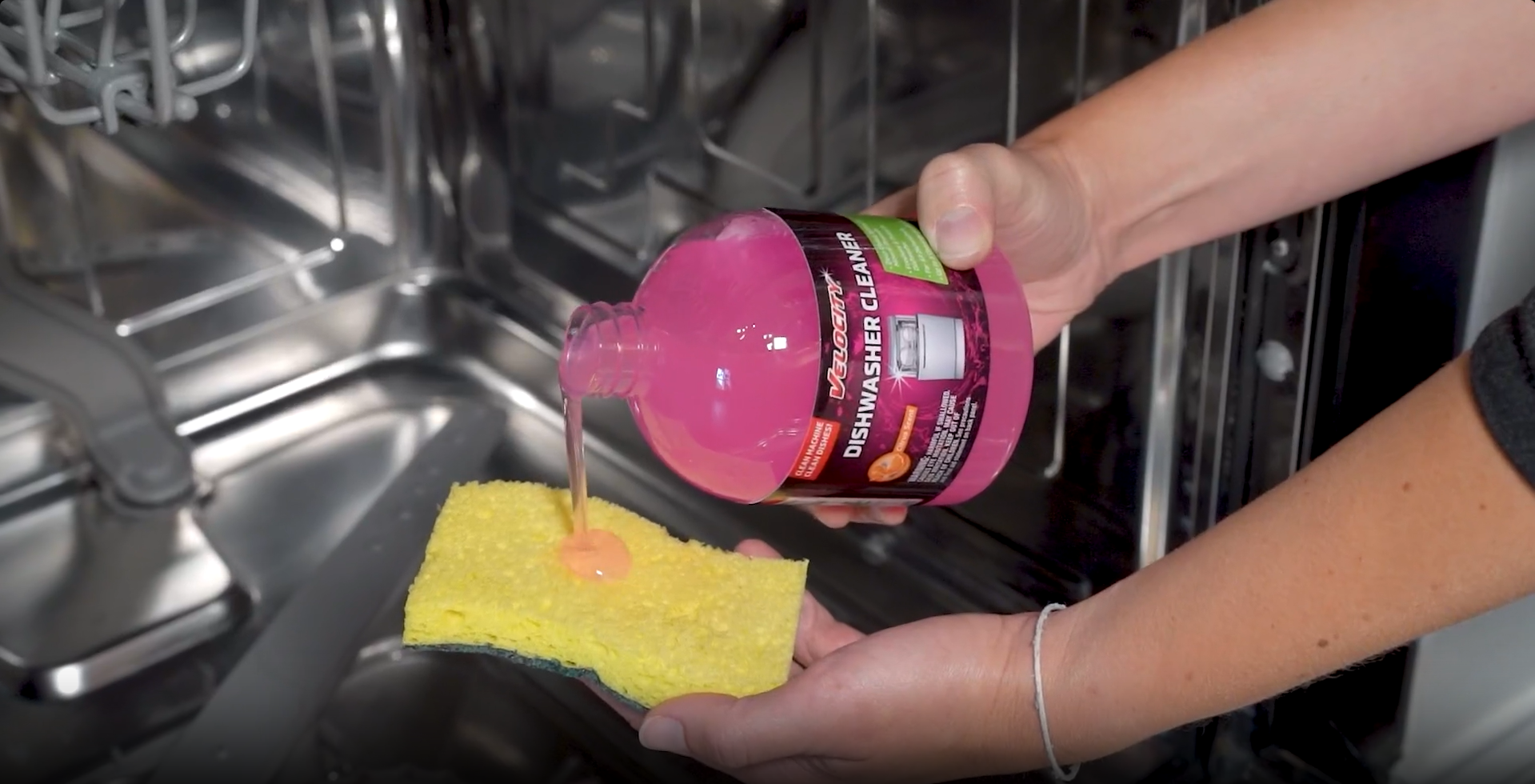 thumbnail video image 2 of Velocity Dishwasher Cleaner - Removes Scale & Build-up, Citrus, 16 fl oz, 2 of 7