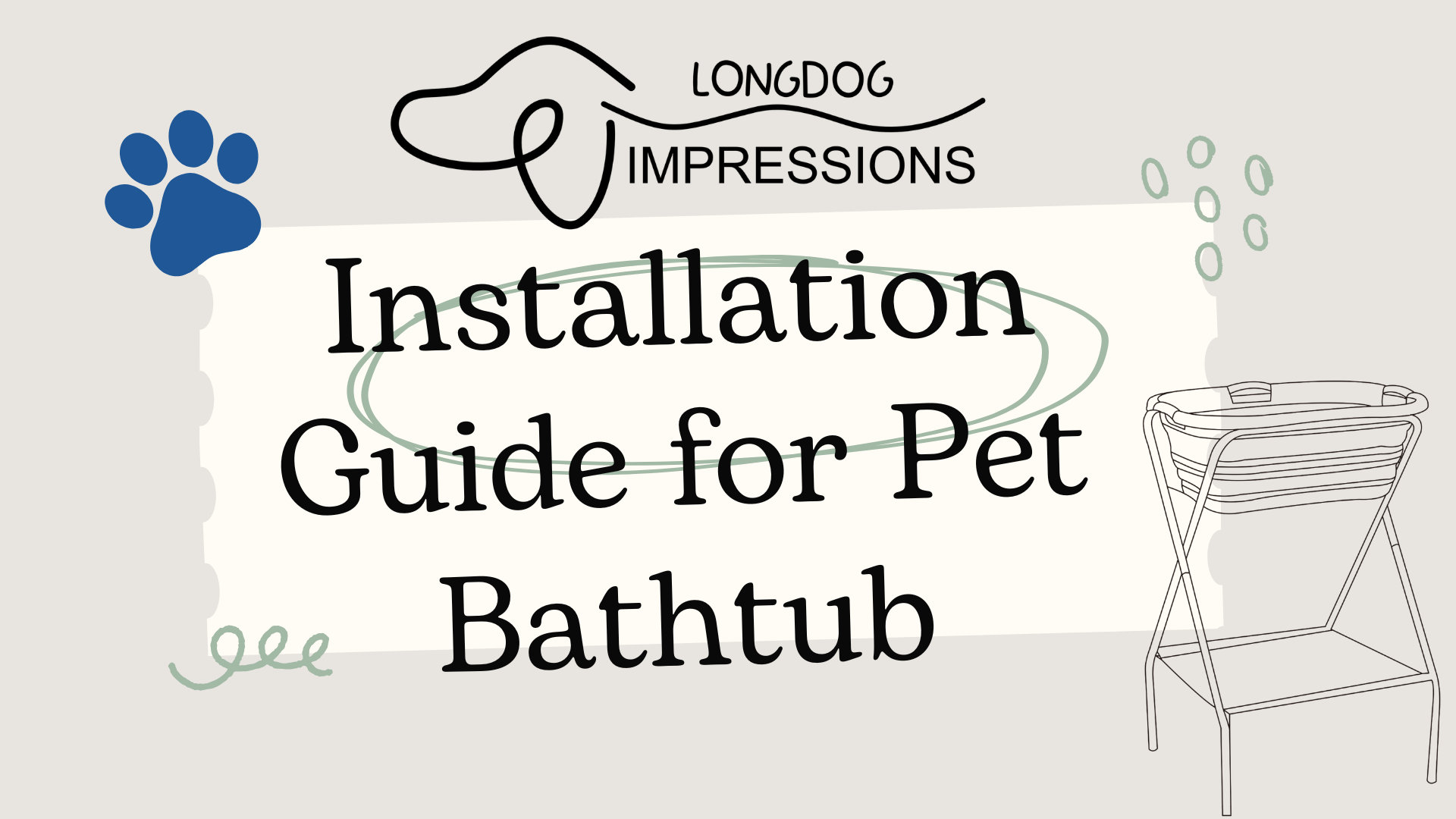 thumbnail video image 2 of Collapsible Pet Bathtub with Stand: Portable Dog Washing Station, 2 of 12