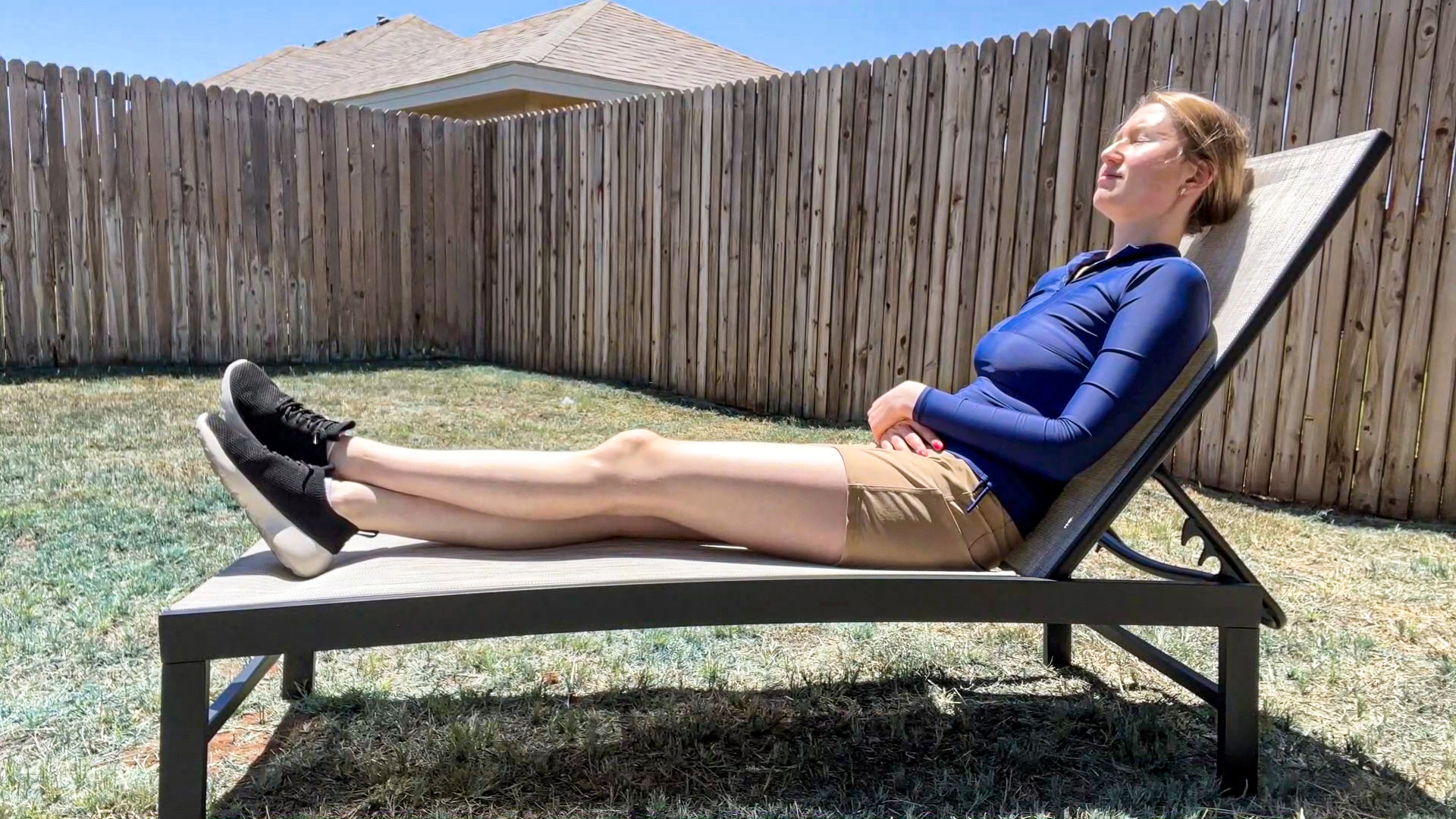 thumbnail video image 2 of Pellebant White &Gray Patio Outdoor Chairs Aluminum Adjustable Lounge Chaise (Set of 2), 2 of 6