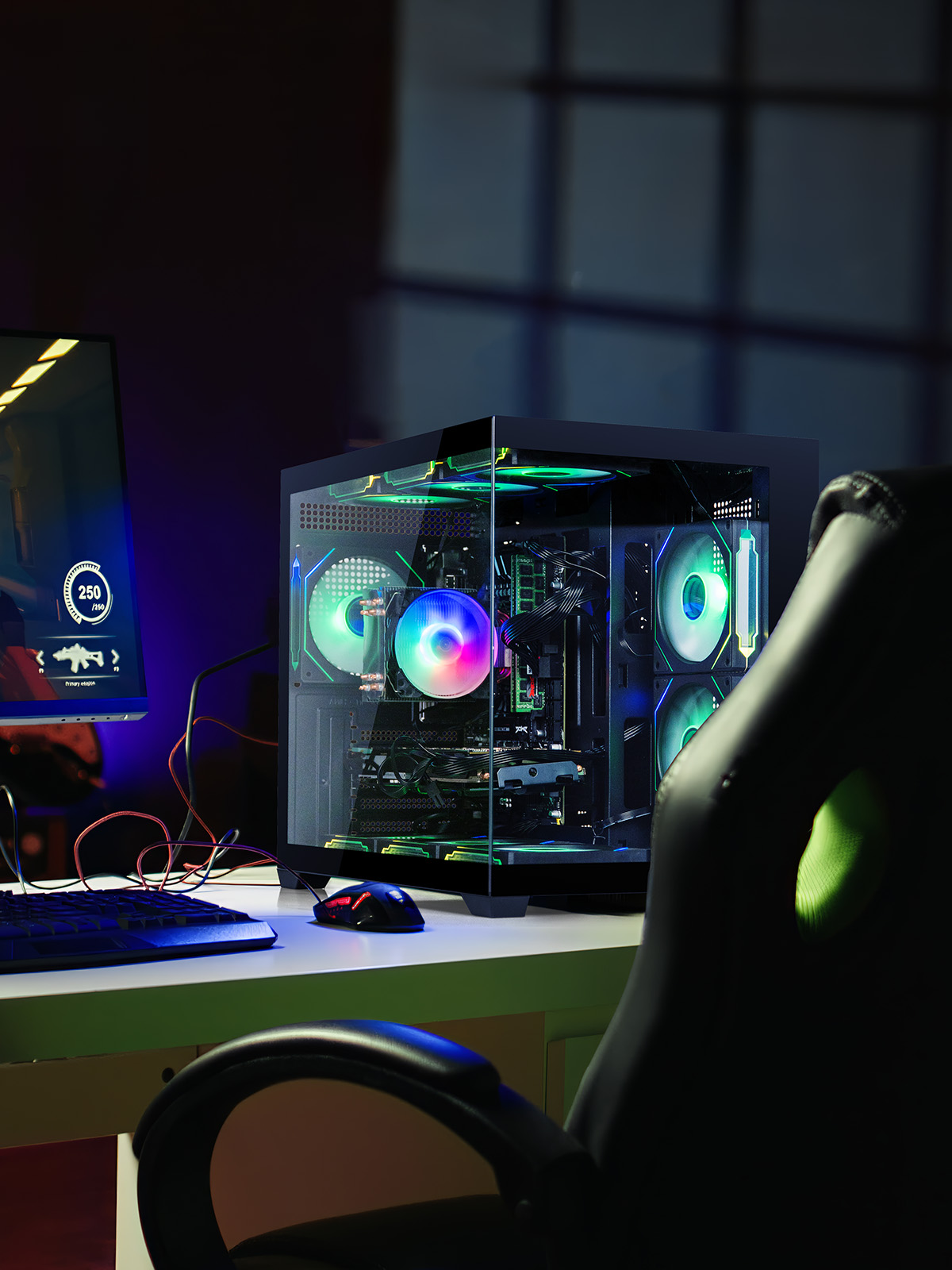 thumbnail video image 2 of Gaming-Pro Gaming PC Desktop - Intel Core i7 up to 3.9GHz, GT740, 32GB RAM, 256GB SSD + 1TB HDD, WiFi 6 & BT5.4, Windows 11,KB & Mouse, 2 of 12