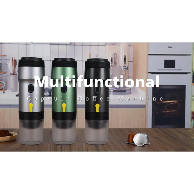 Duckdik Macchina Espresso Portatile 3 In 1 - 20 Bar, Autoriscaldante, Compatibile Capsule E Caffè Macinato, Batteria USB, Per Viaggi E Campeggio